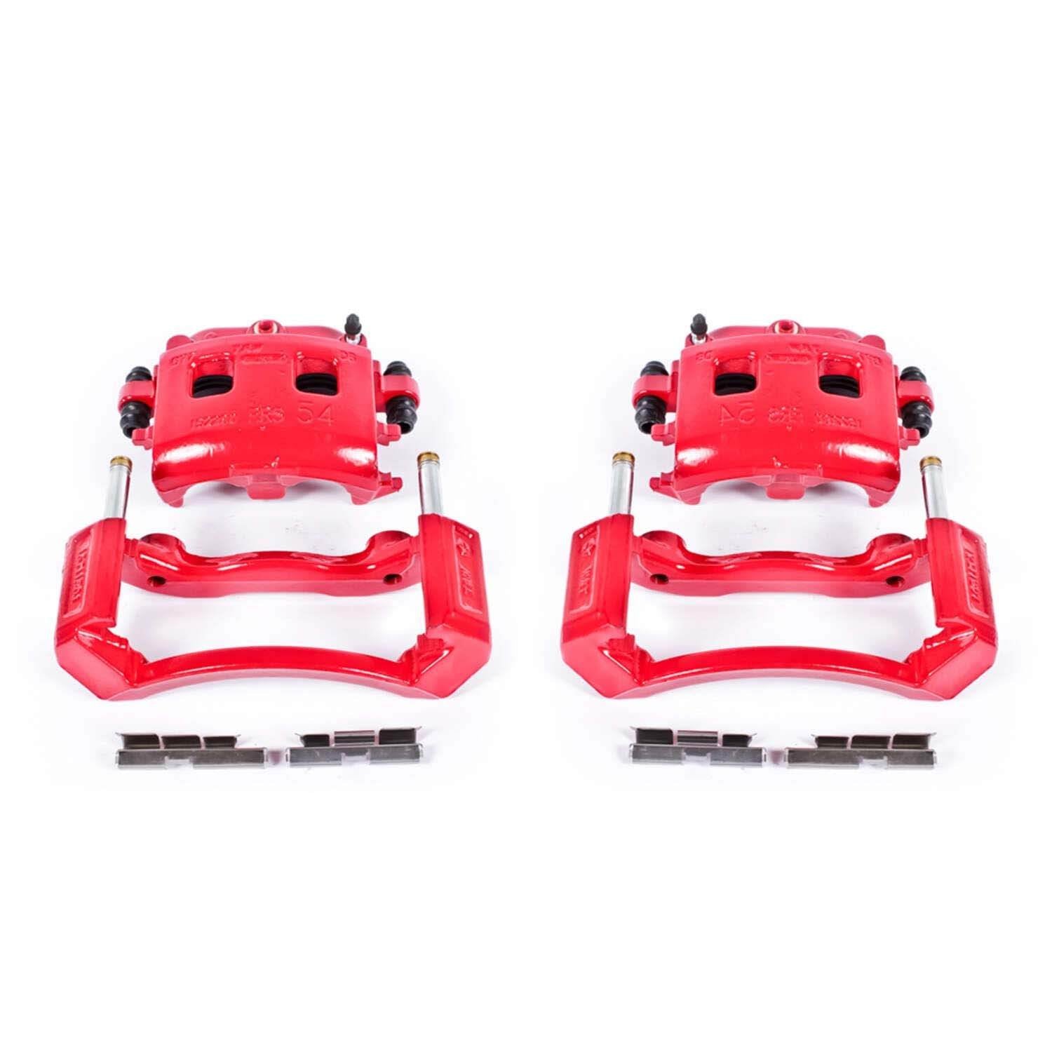 PowerStop Power Stop 02-05 Dodge Ram 1500 Front Red Calipers w/Brackets - Pair S4832