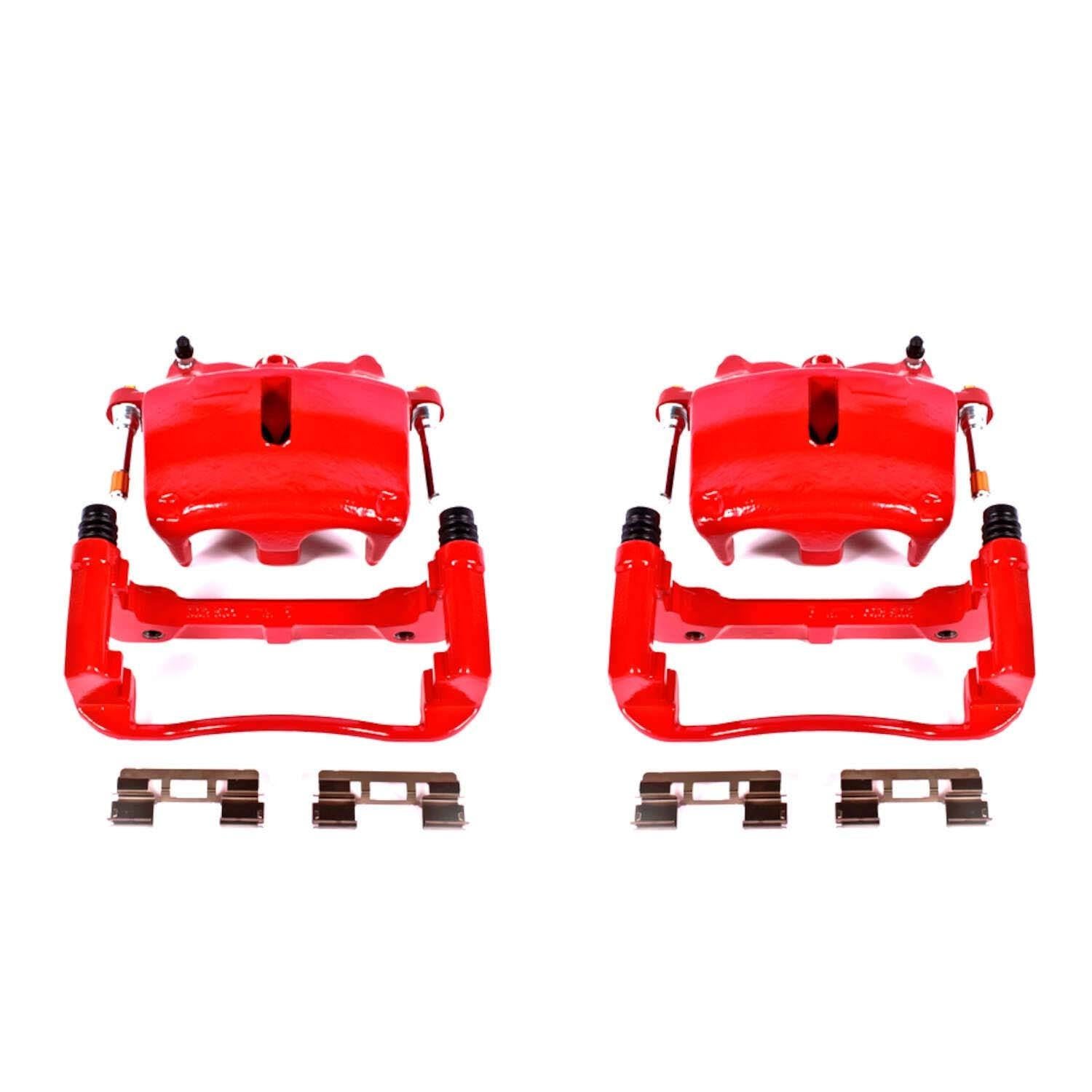 PowerStop Power Stop 05-08 Ford F-150 Front Red Calipers w/Brackets - Pair S4974