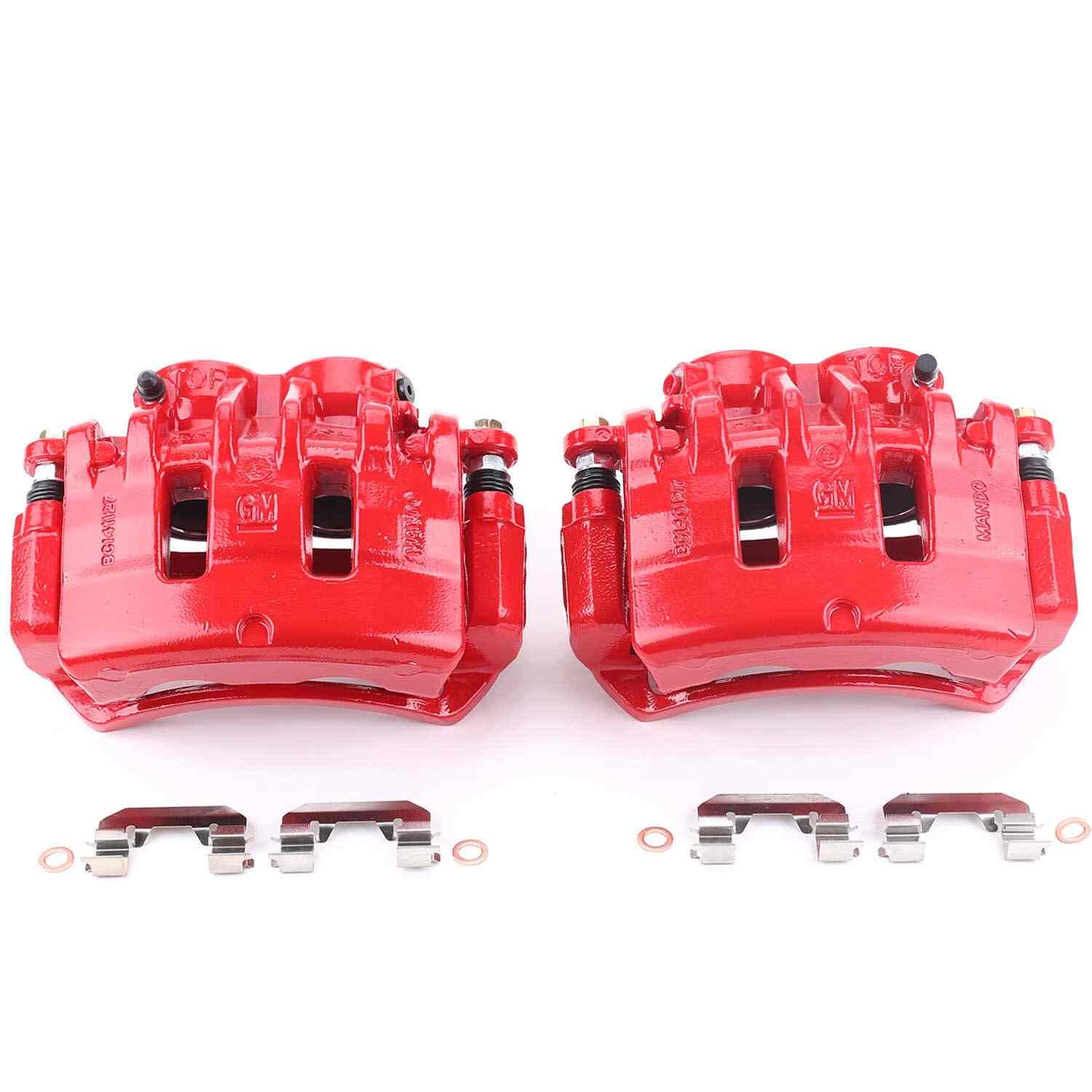 PowerStop Power Stop 08-14 Cadillac CTS Front Red Calipers w/Brackets - Pair S5168