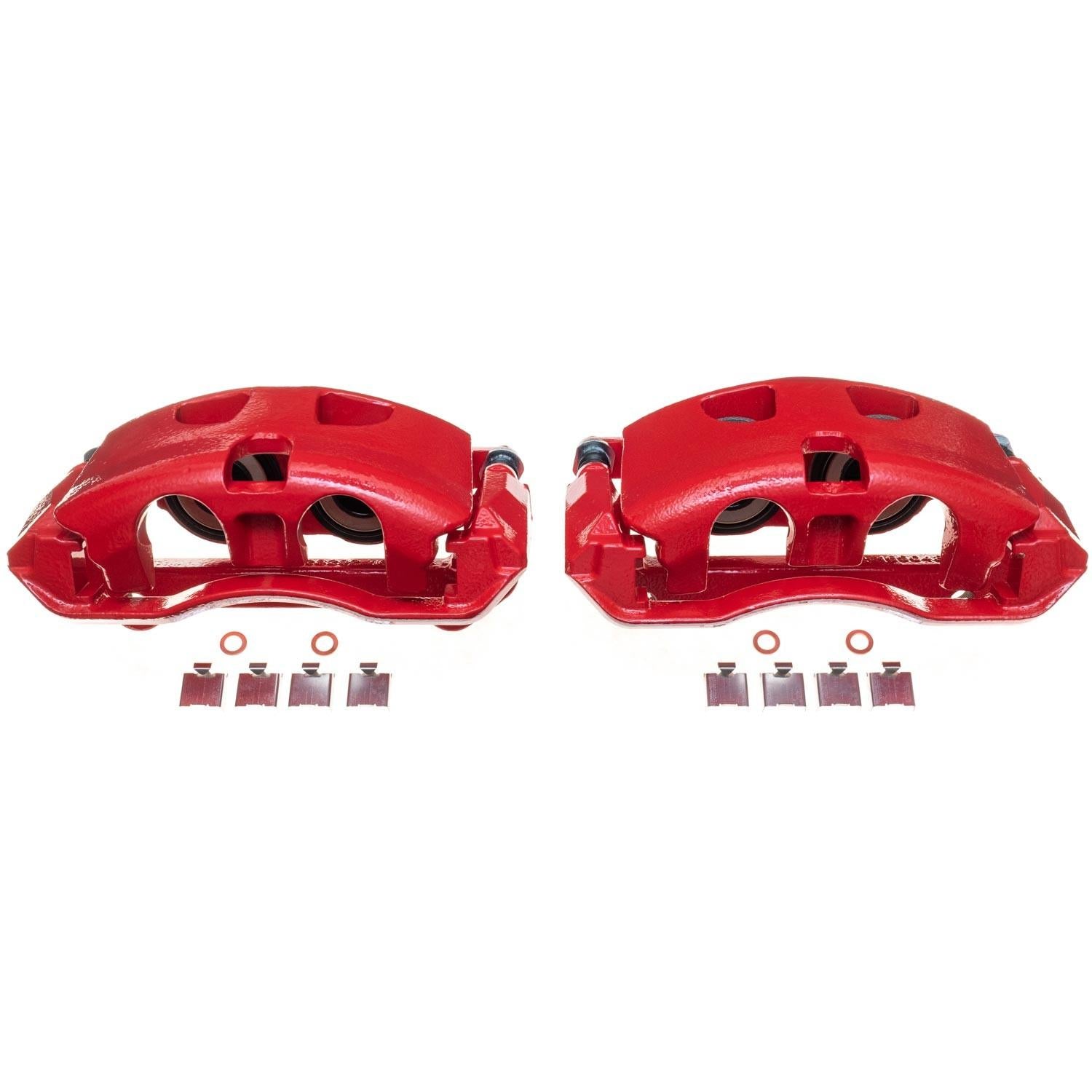 PowerStop Power Stop 12-19 Ford F-150 Front Red Calipers w/Brackets - Pair S5404