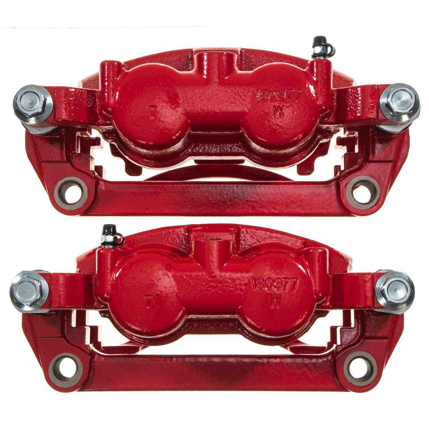 PowerStop Power Stop 13-22 Ford F-250/F-350 Super Duty Rear Red Caliper Pair w/ Brkt S5472