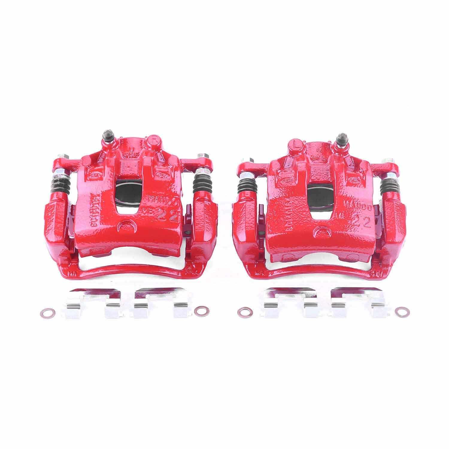 PowerStop Power Stop 12-17 Hyundai Accent Front Red Calipers w/Brackets - Pair S6794