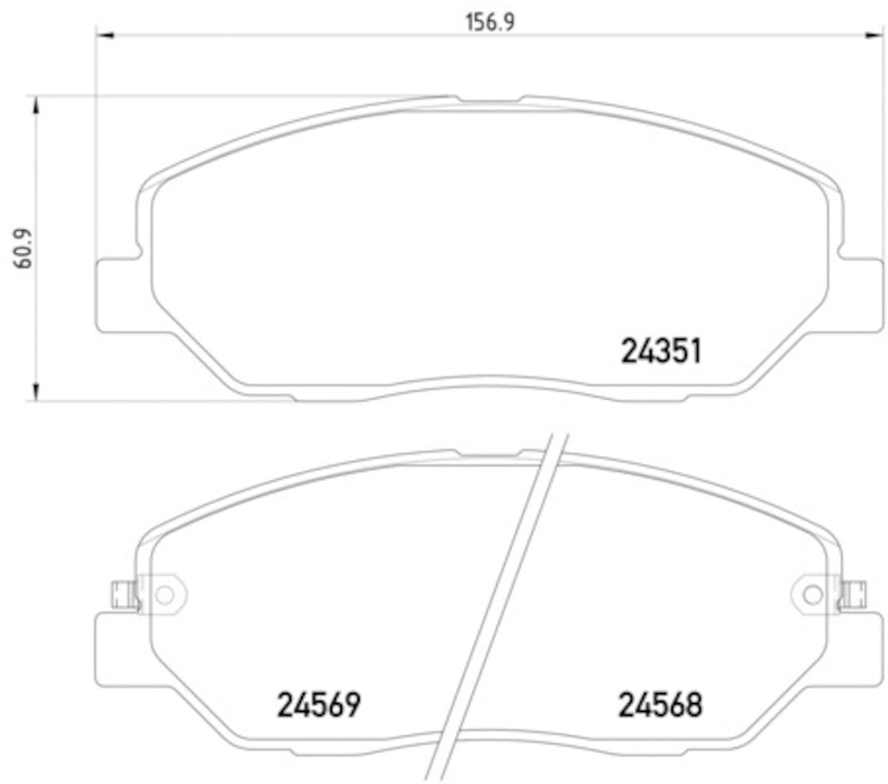 Hella Pagid Disc Brake Pad Set top view frsport 355012371