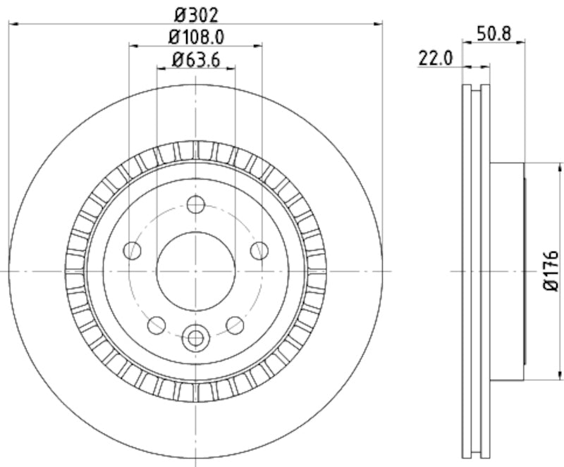 Hella Pagid Disc Brake Rotor 355116192