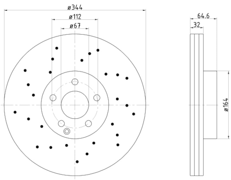 Hella Pagid Disc Brake Rotor 355116951