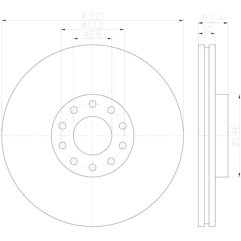 Hella Pagid Disc Brake Rotor 355122862