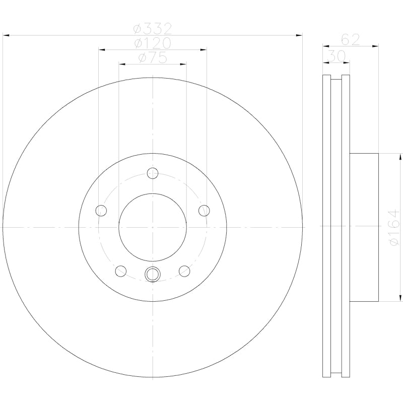 Hella Pagid Disc Brake Rotor 355122892