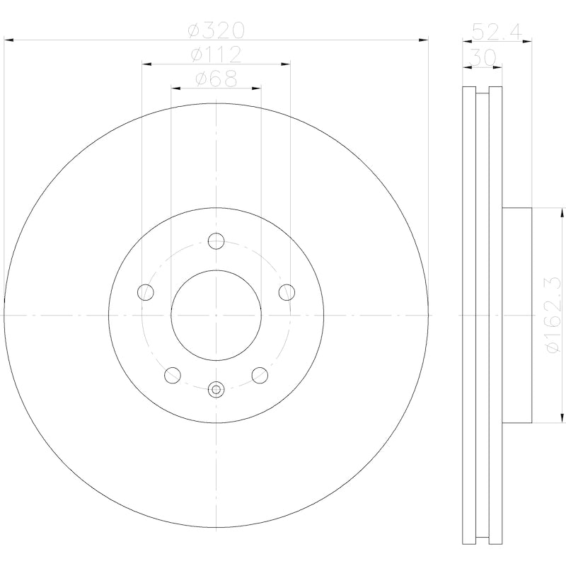 Hella Pagid Disc Brake Rotor 355123122