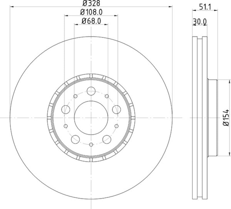 Hella Pagid Disc Brake Rotor 355125581