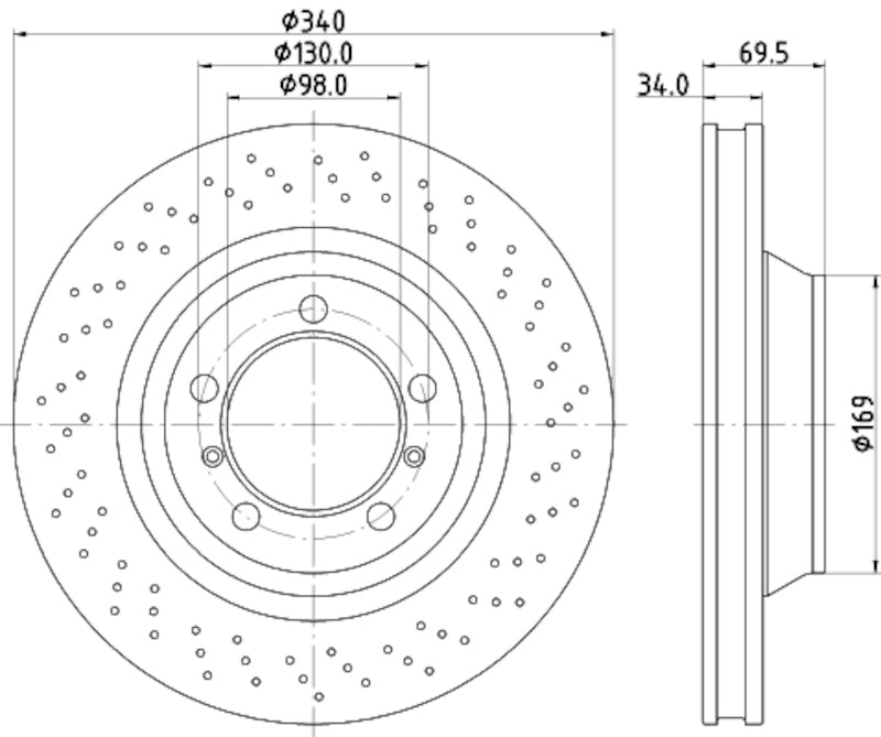 Hella Pagid Disc Brake Rotor 355126931