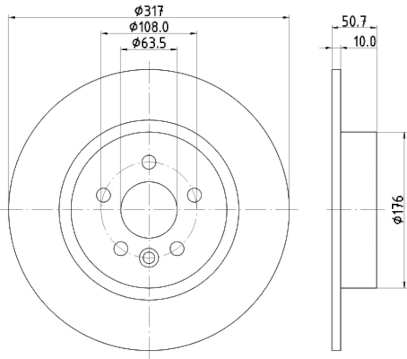 Hella Pagid Disc Brake Rotor 355131851