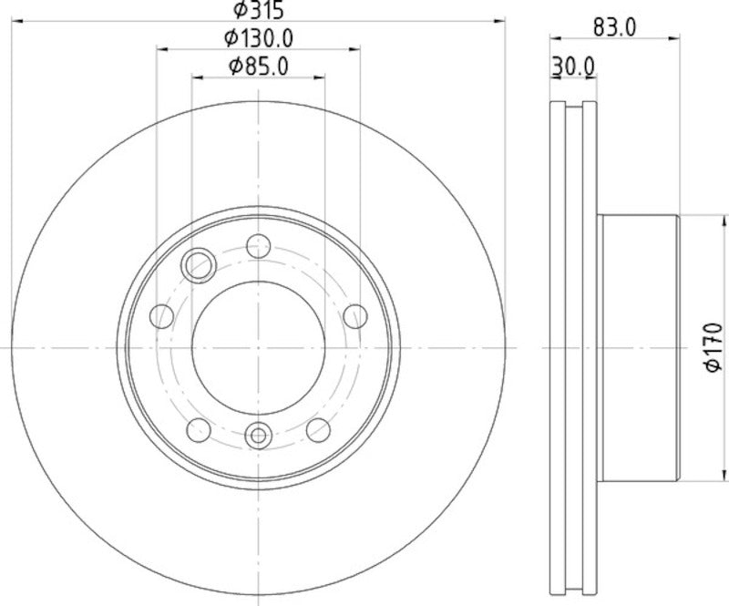 Hella Pagid Disc Brake Rotor 355132152