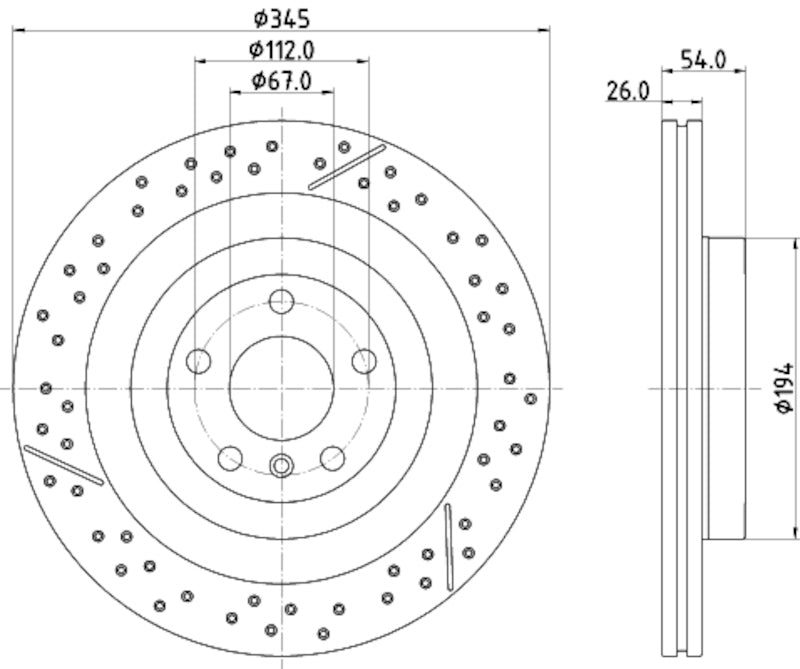 Hella Pagid Disc Brake Rotor 355132461