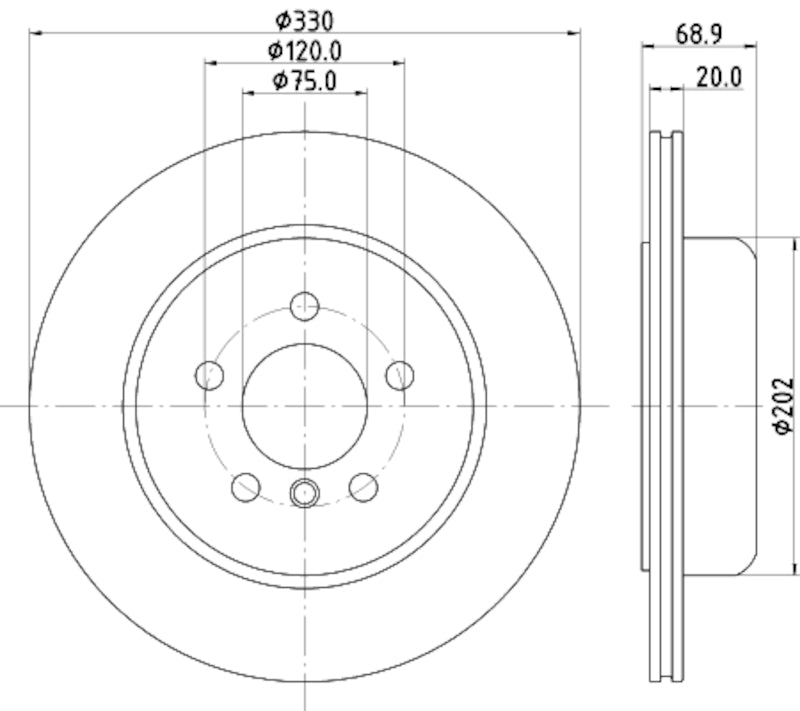 Hella Pagid Disc Brake Rotor 355132851