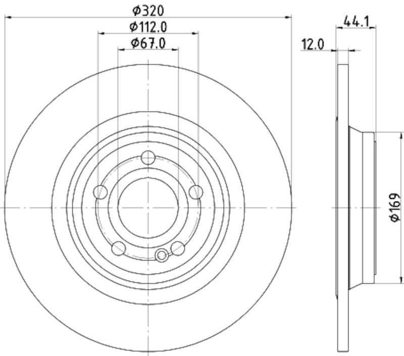 Hella Pagid Disc Brake Rotor 355133451