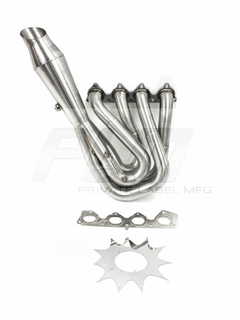 Power Driven H-Series Hood Exit Race Header 4-1 Megaphone H22 F20B H22A