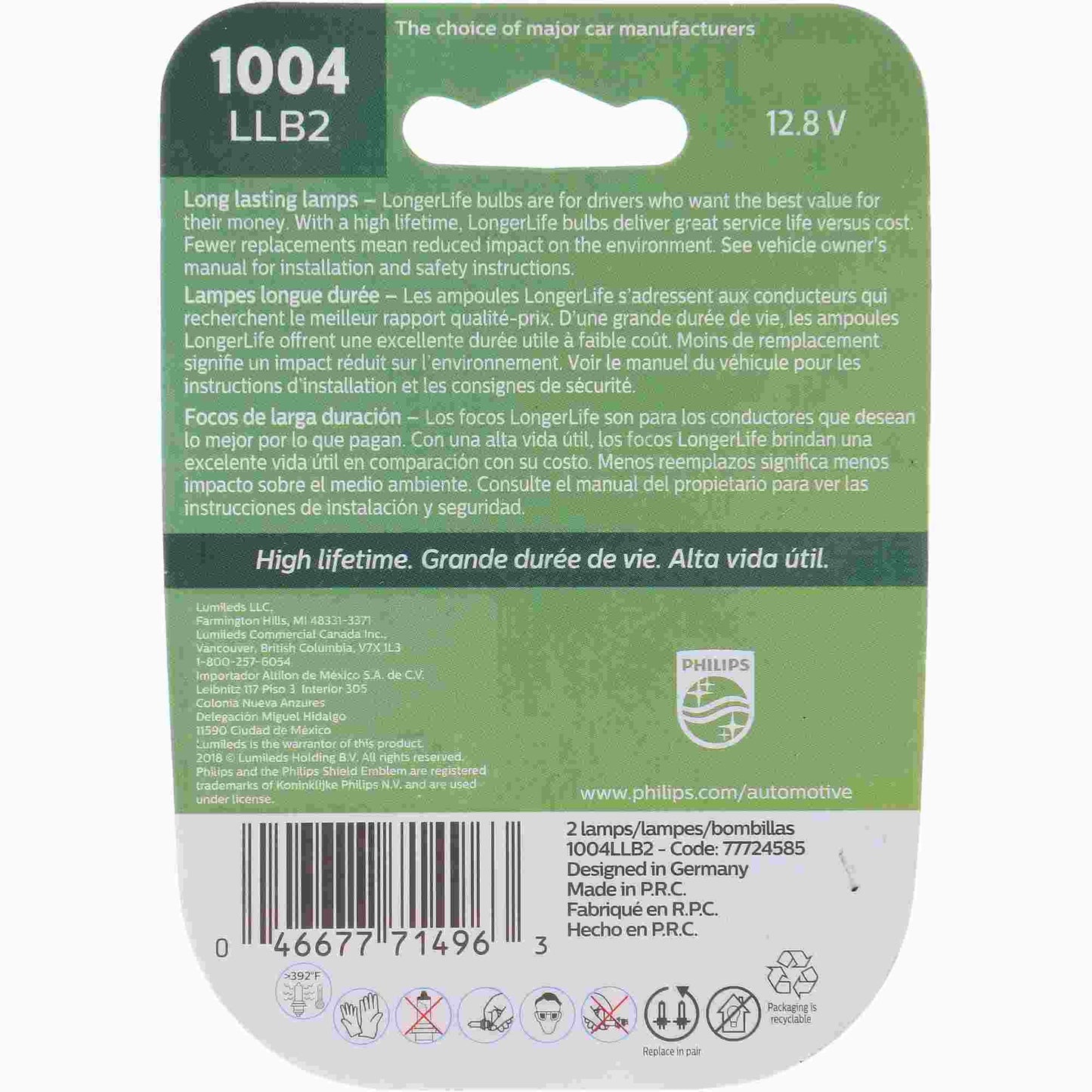 Philips Tail Light Bulb 1004LLB2