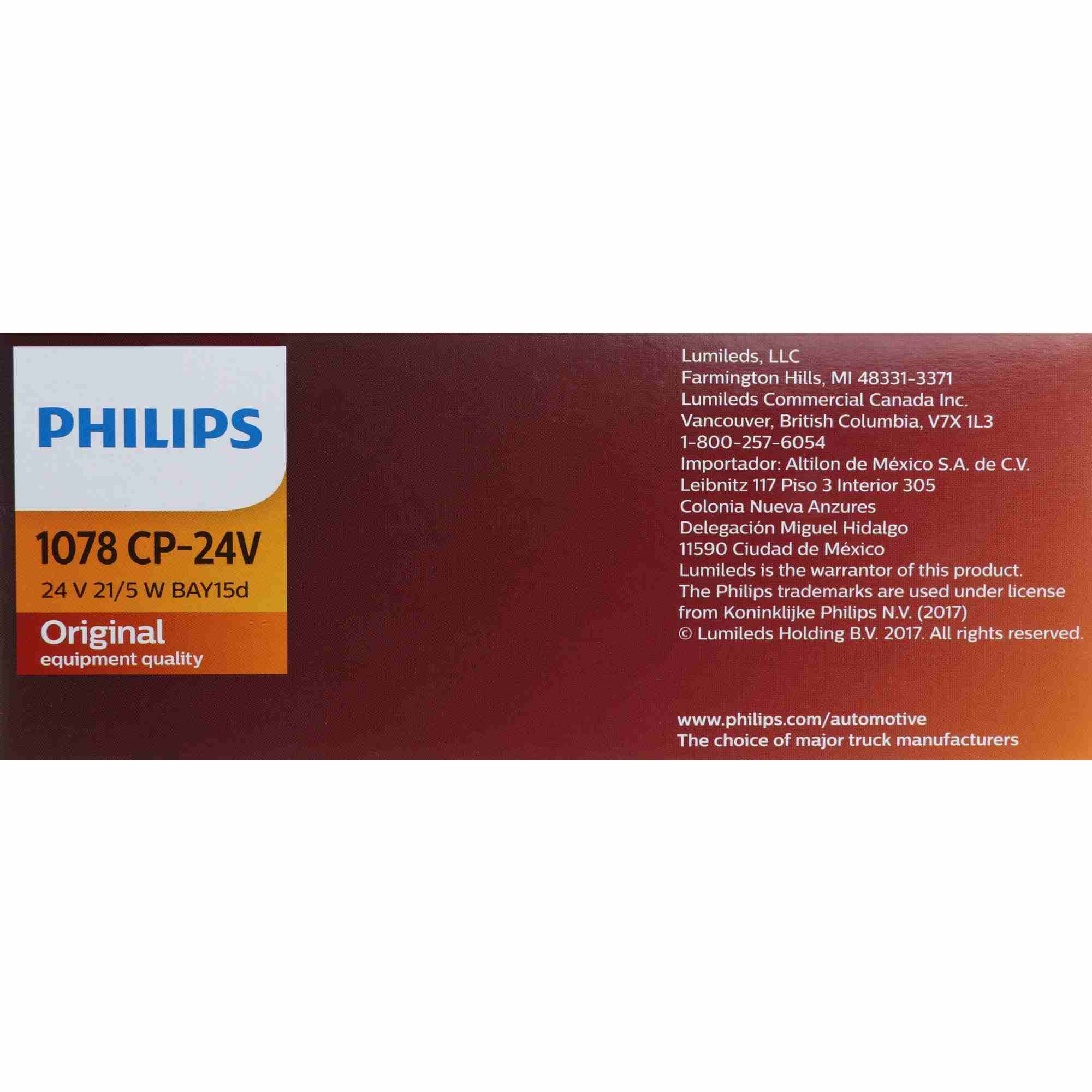 Philips Turn Signal / Parking Light Bulb 1078CP