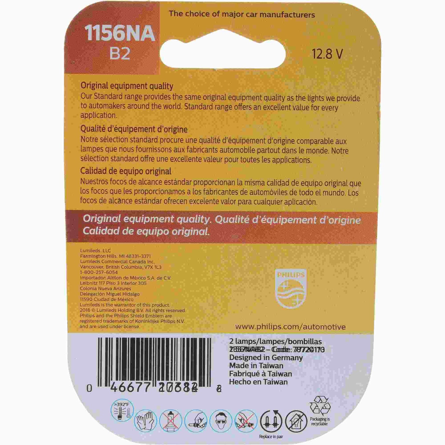 Philips Turn Signal Light Bulb 1156NAB2