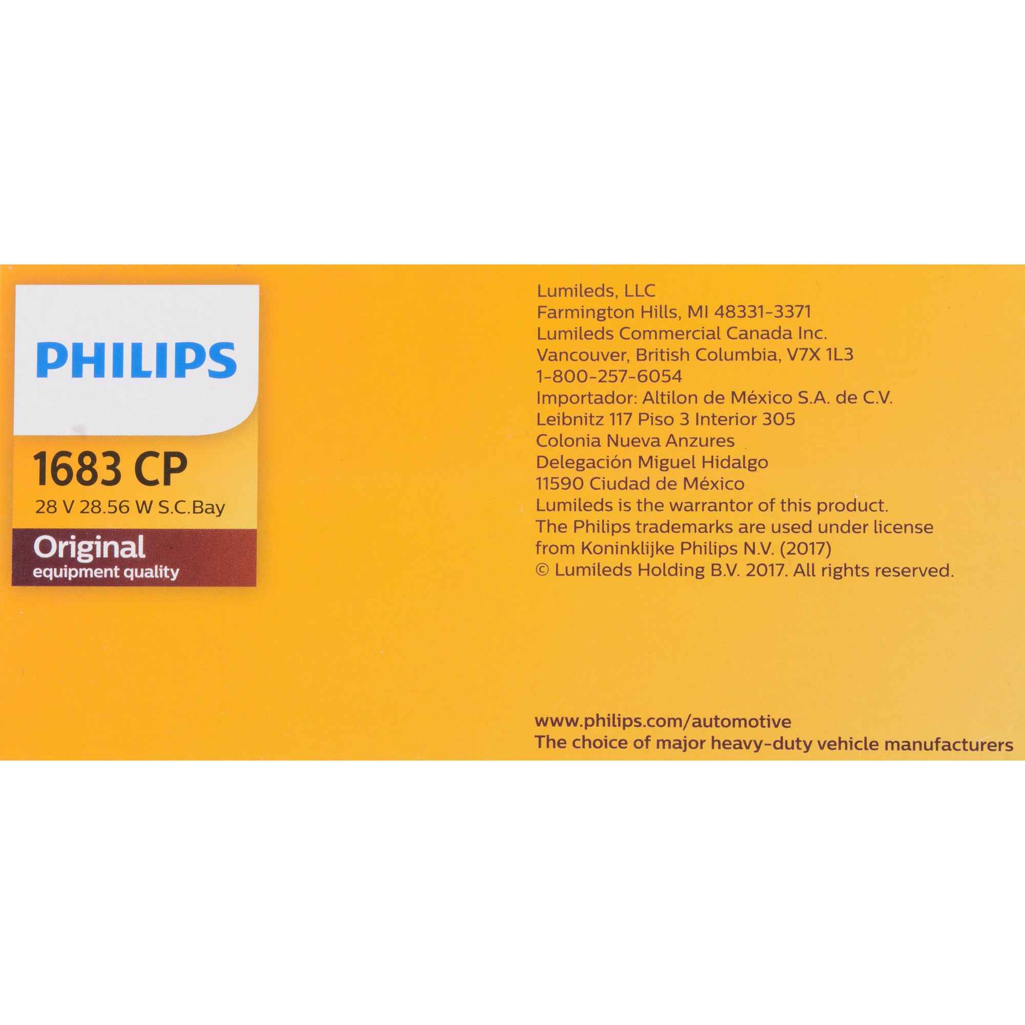 Philips Instrument Panel Light Bulb 1683CP