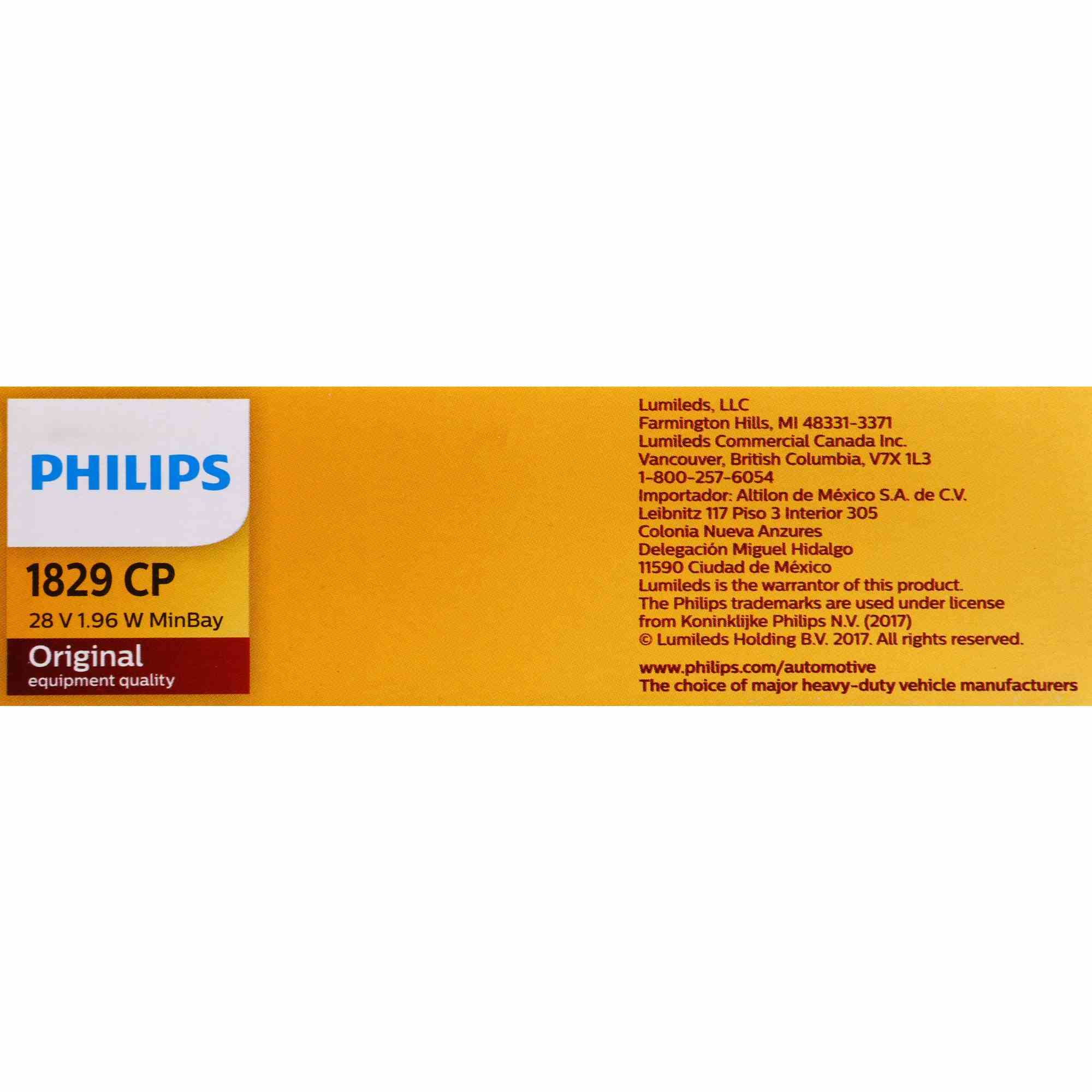 Philips Instrument Panel Light Bulb 1829CP