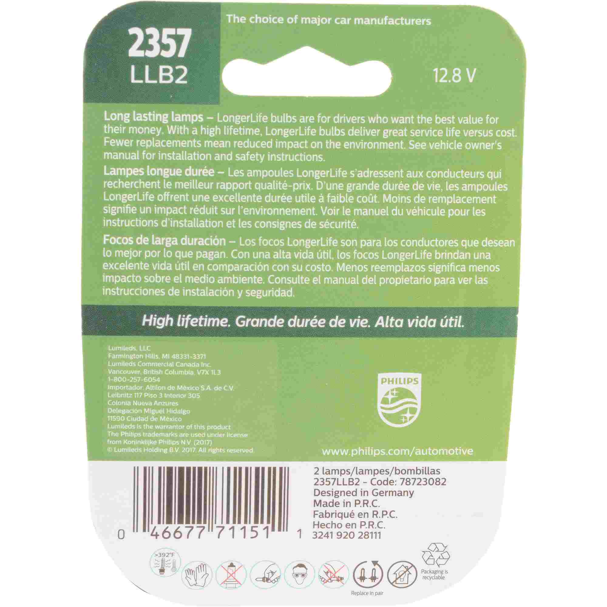 Philips Tail Light Bulb 2357LLB2