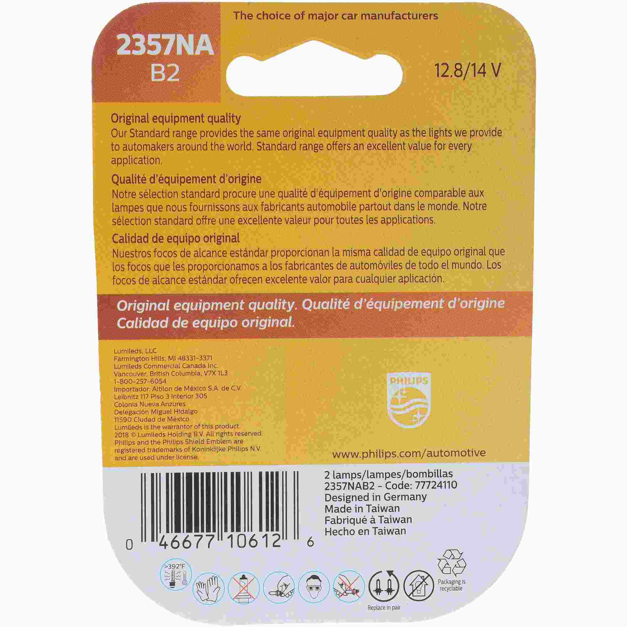 Philips Turn Signal Light Bulb 2357NAB2