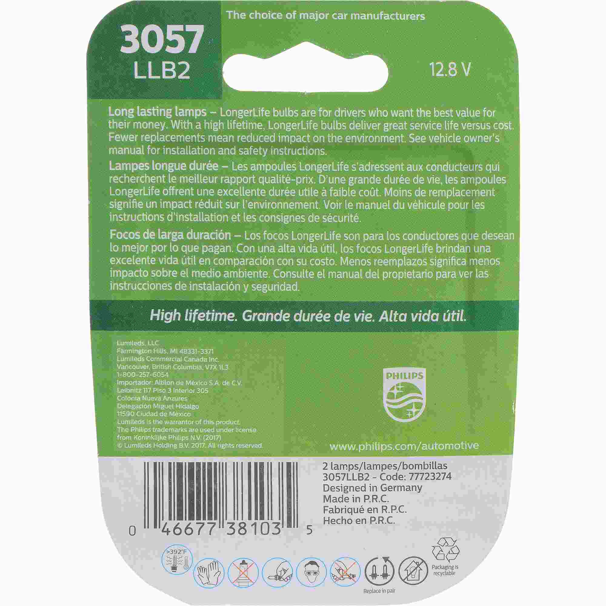 Philips Tail Light Bulb 3057LLB2