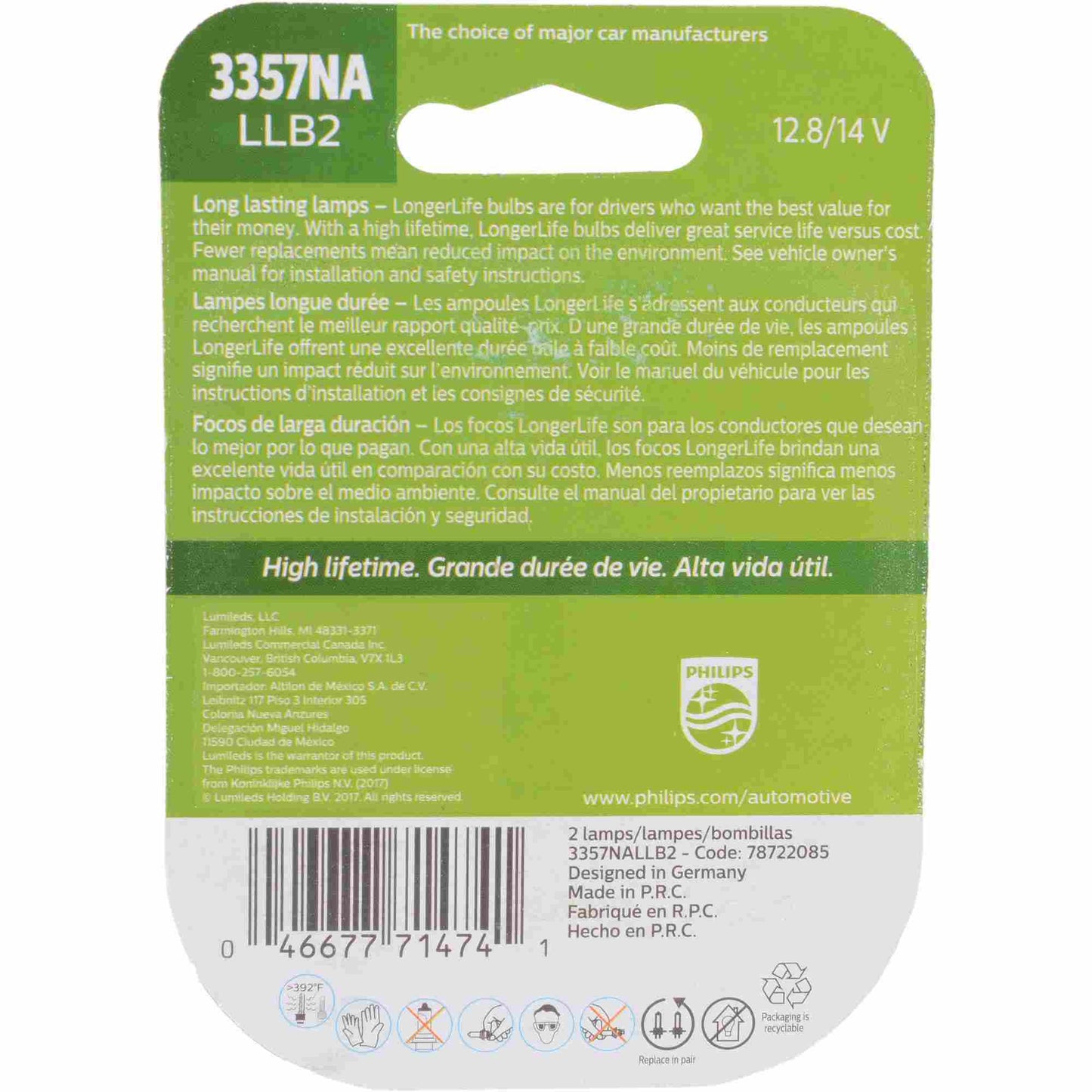 Philips Turn Signal Light Bulb 3357NALLB2