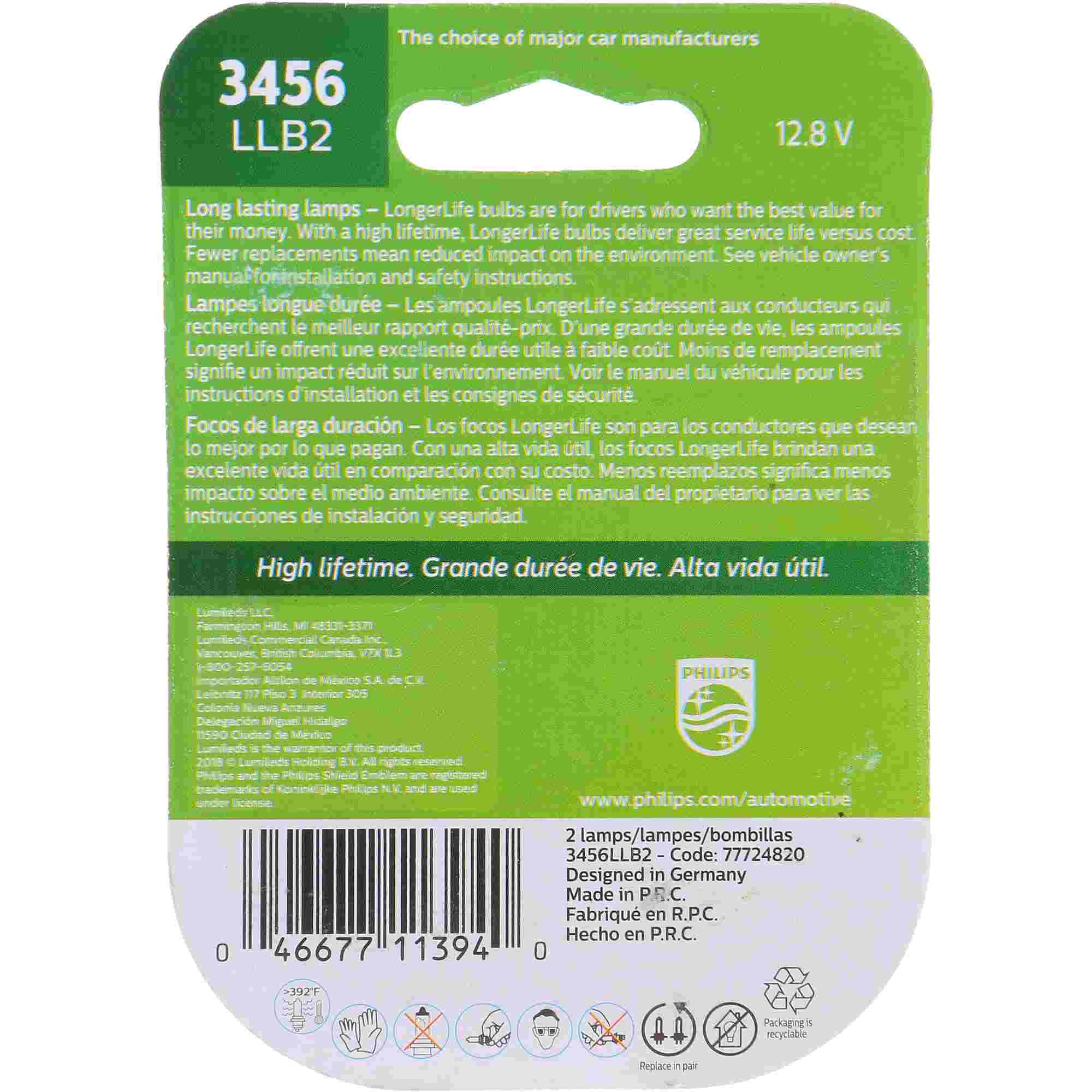 Philips Tail Light Bulb 3456LLB2