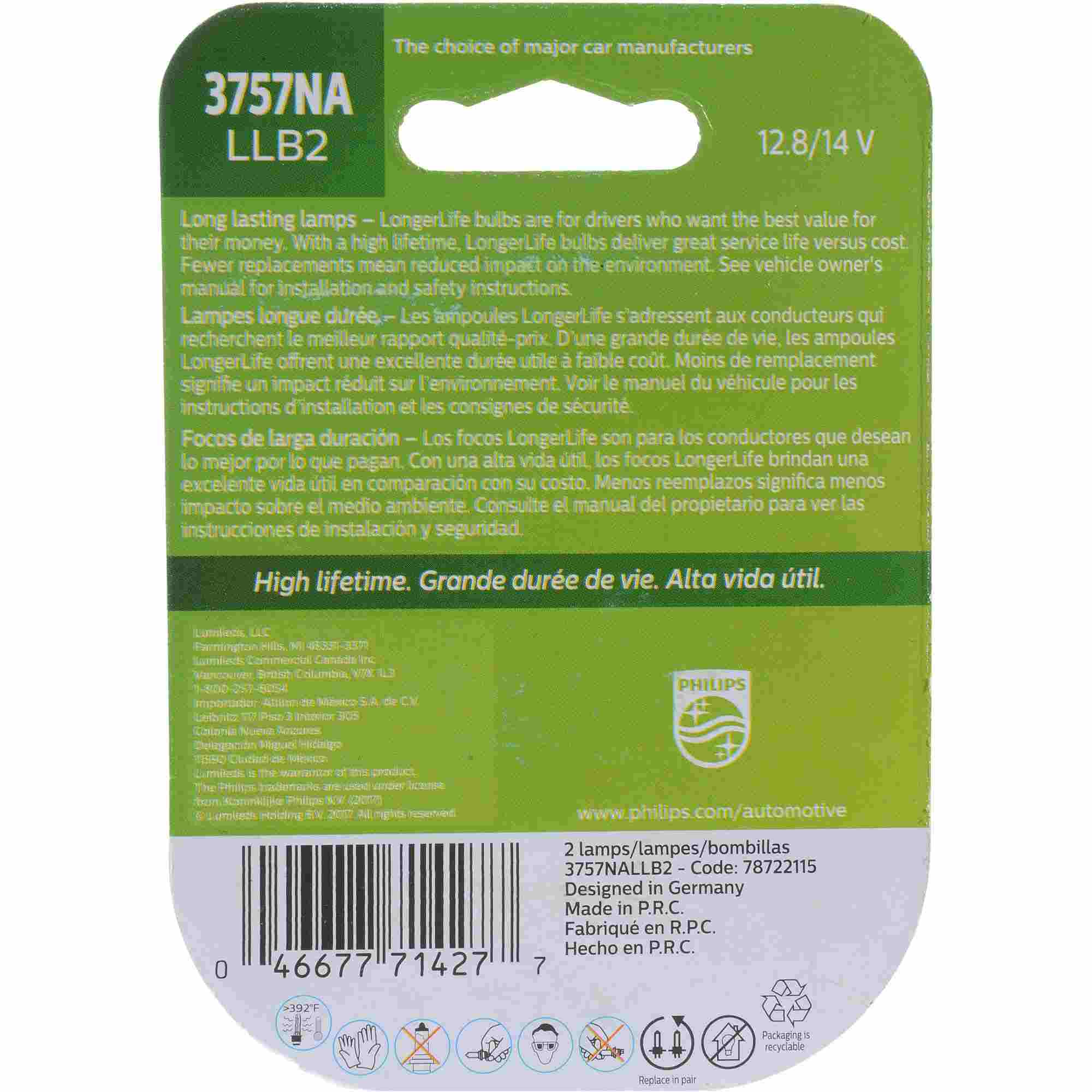 Philips Turn Signal Light Bulb 3757NALLB2