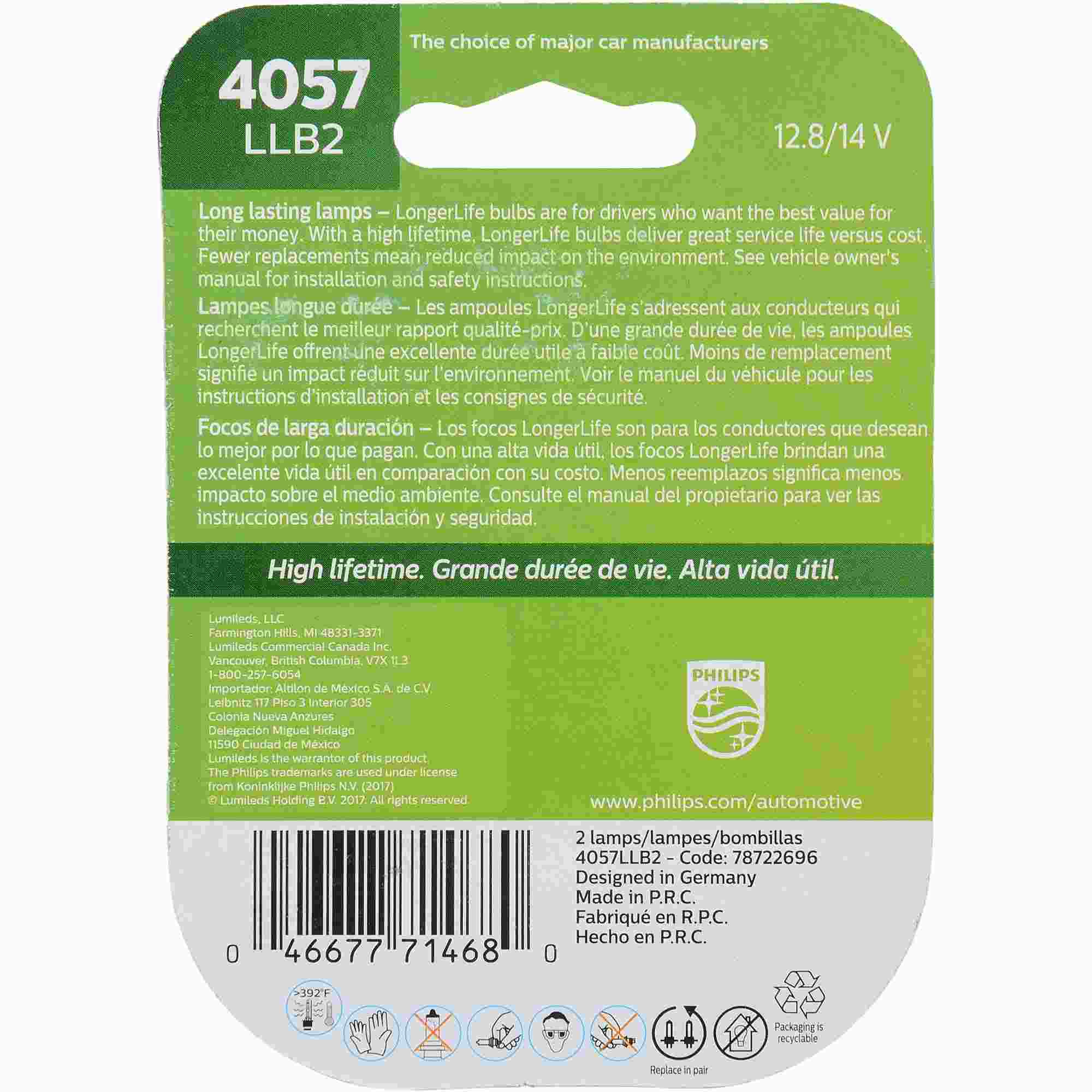 Philips Tail Light Bulb 4057LLB2