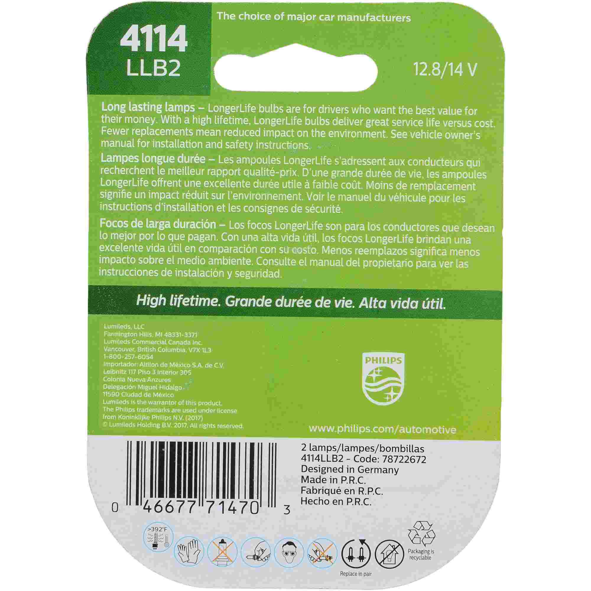 Philips Tail Light Bulb 4114LLB2