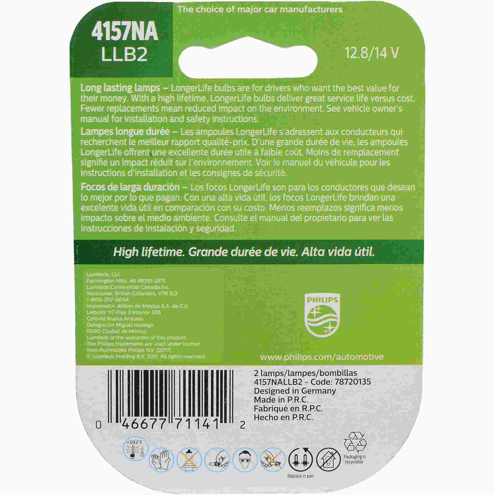 Philips Turn Signal Light Bulb 4157NALLB2