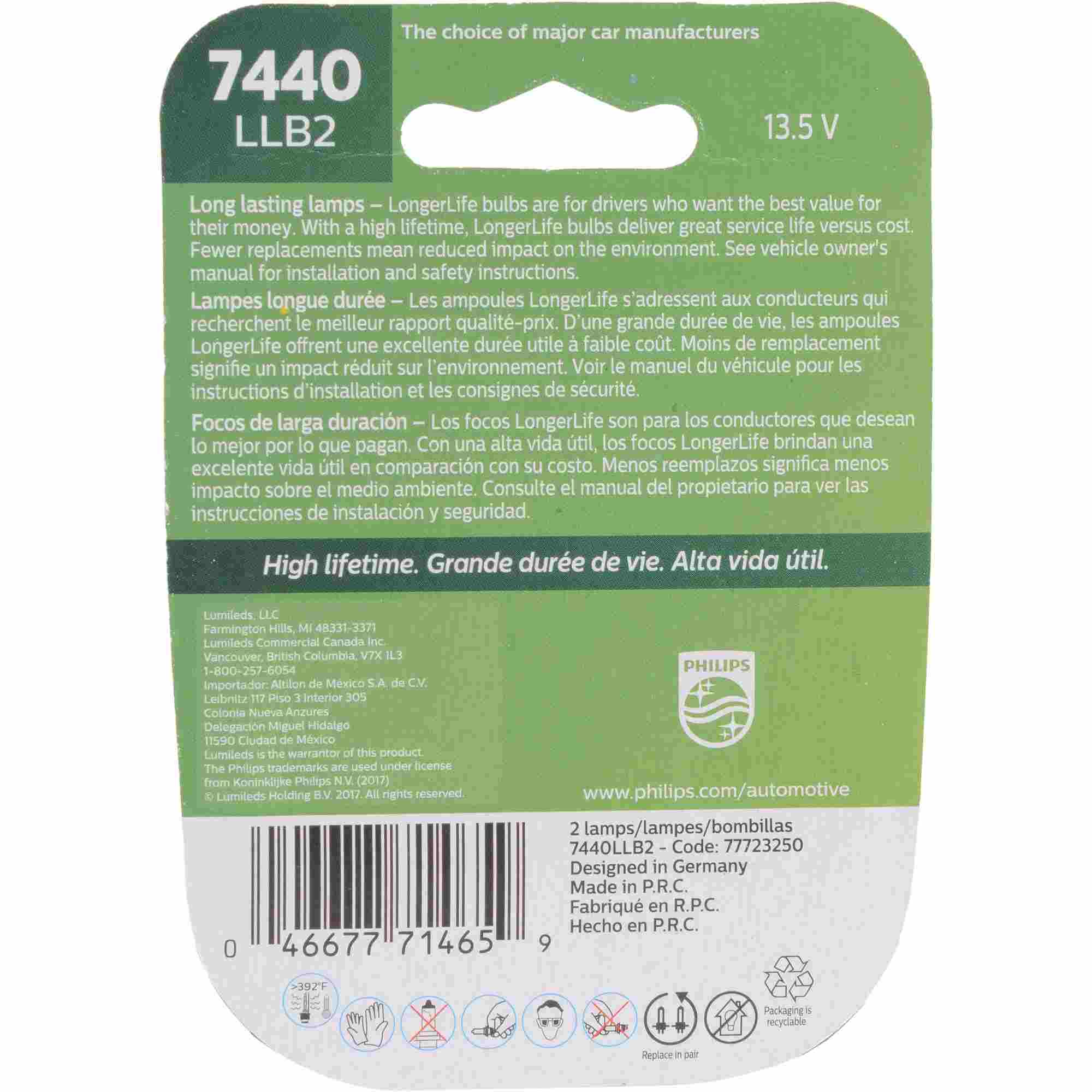 Philips Tail Light Bulb 7440LLB2