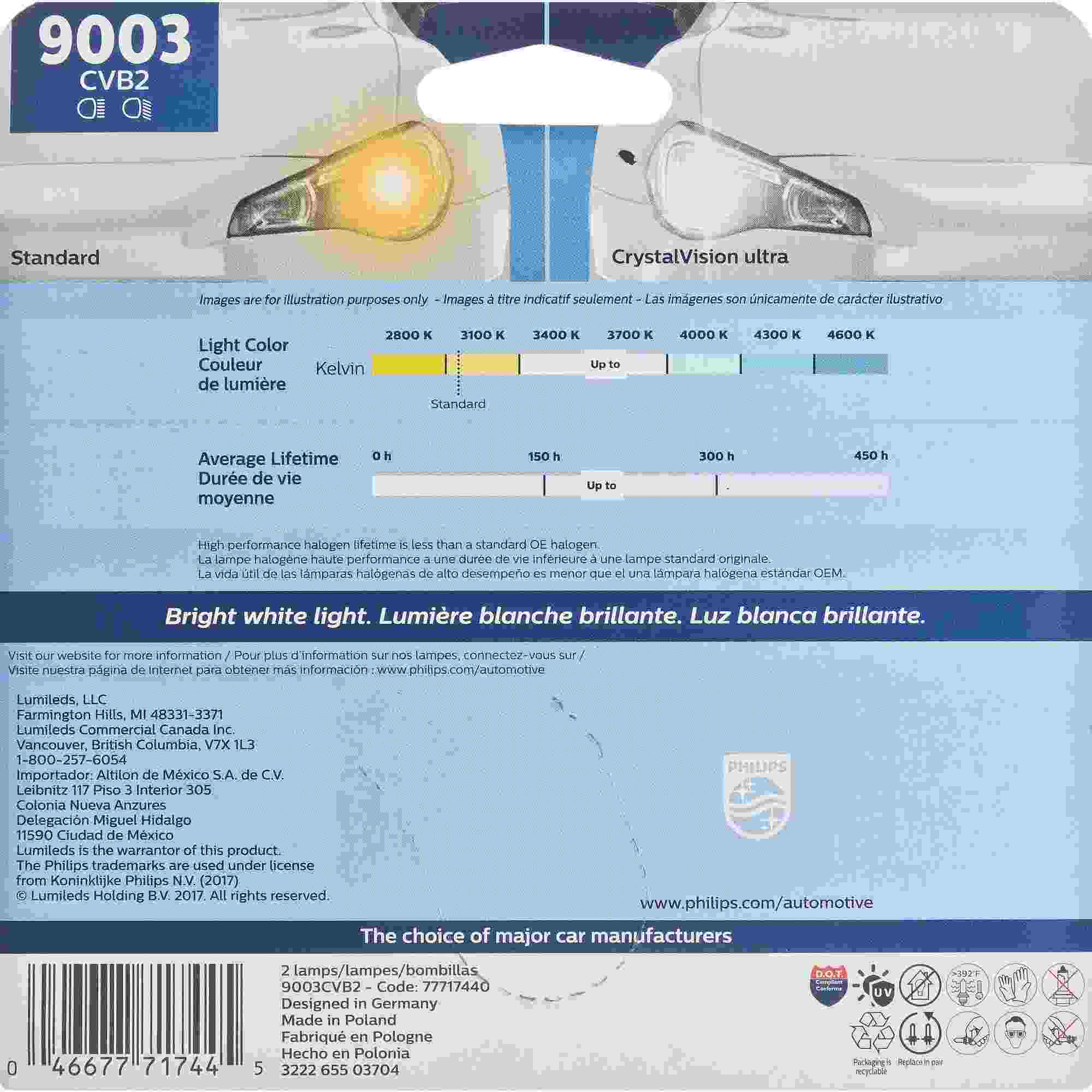 Philips Headlight Bulb 9003CVB2