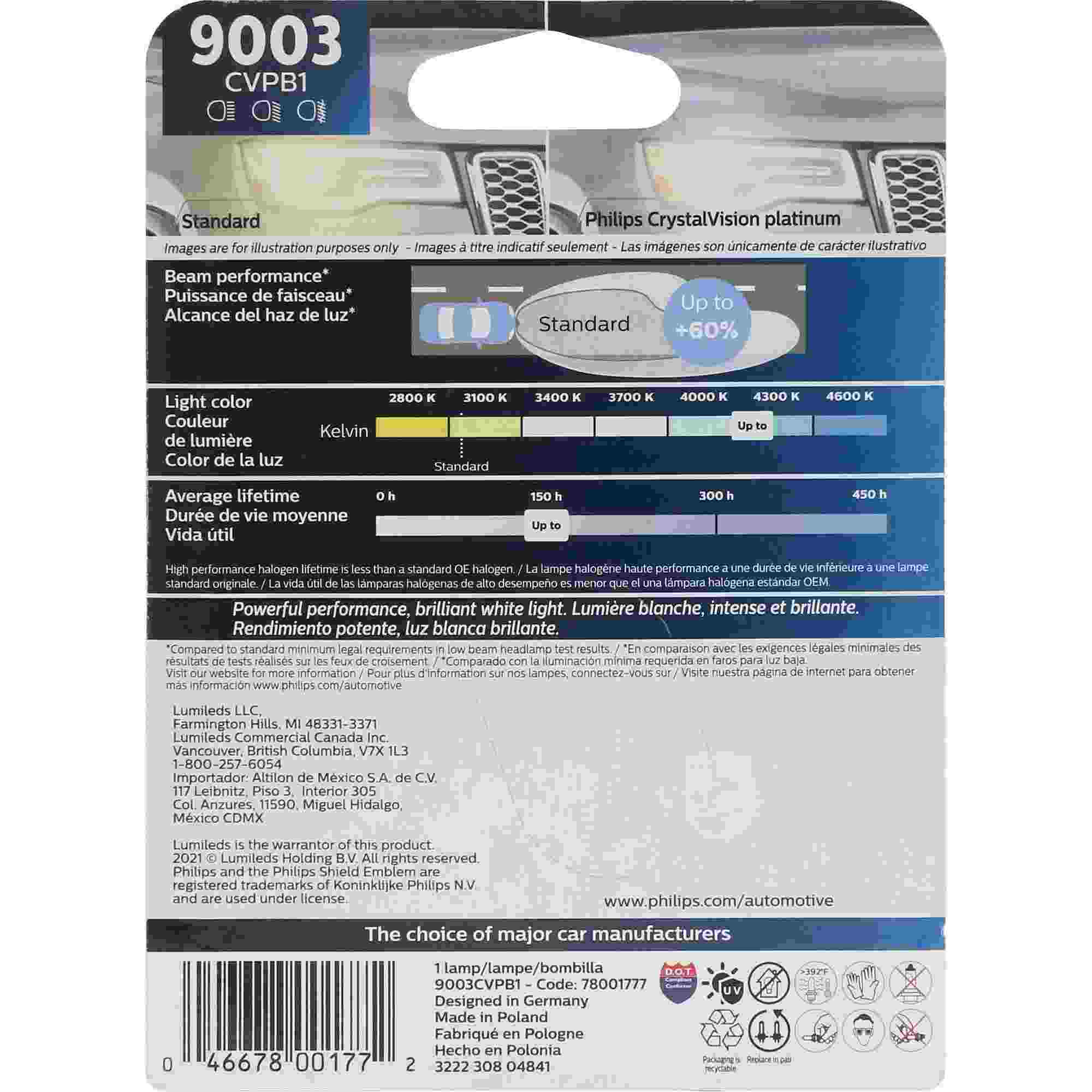 Philips Headlight Bulb 9003CVPB1