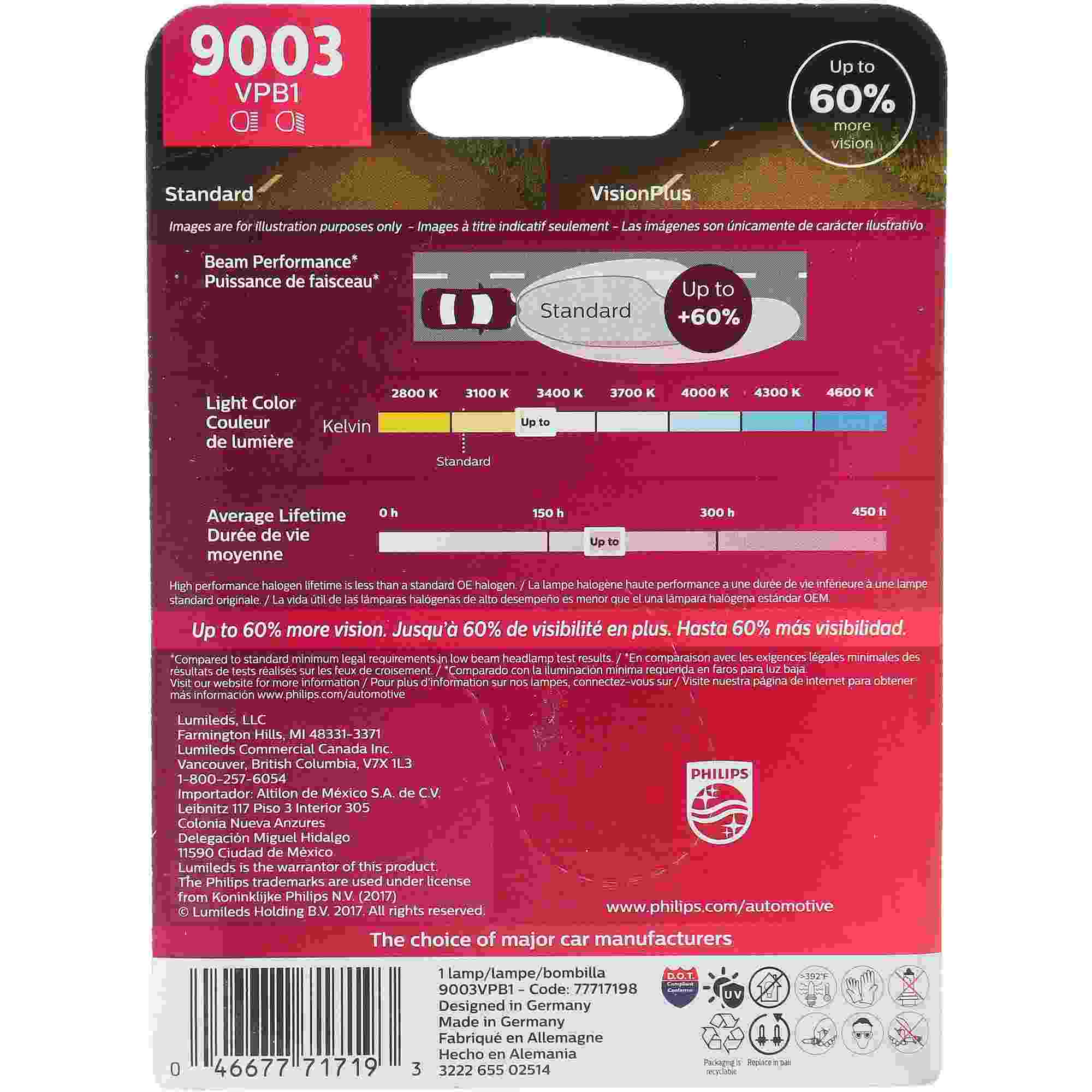 Philips Headlight Bulb 9003VPB1