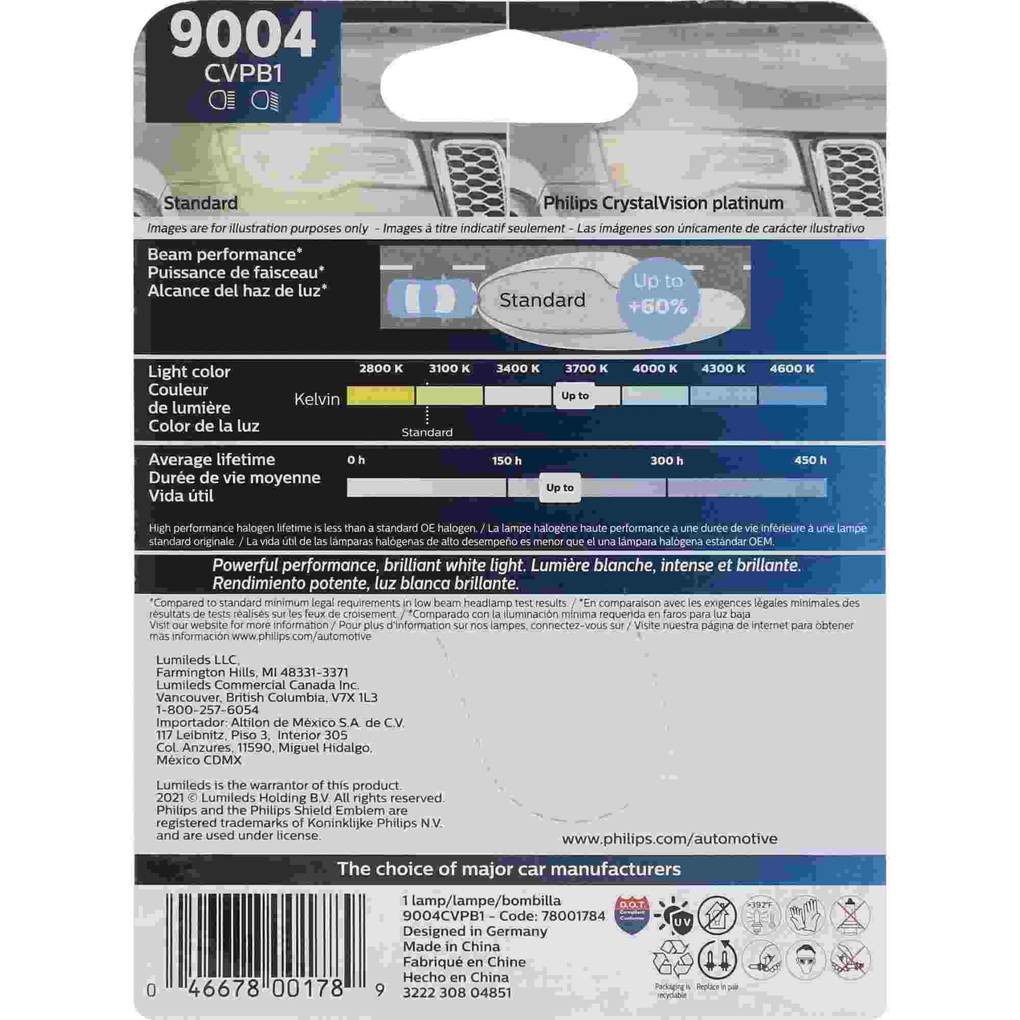 Philips Headlight Bulb 9004CVPB1