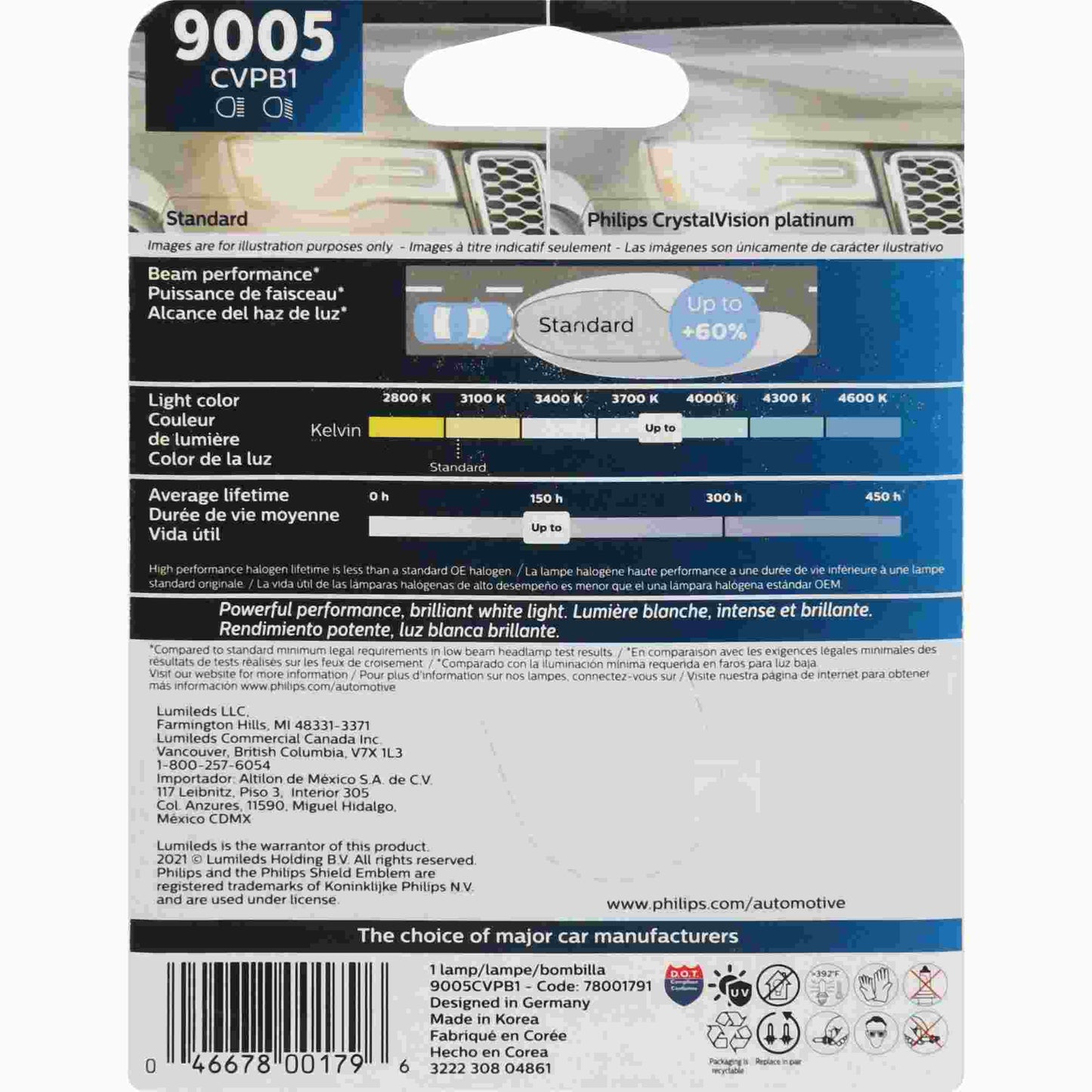 Philips Headlight Bulb 9005CVPB1