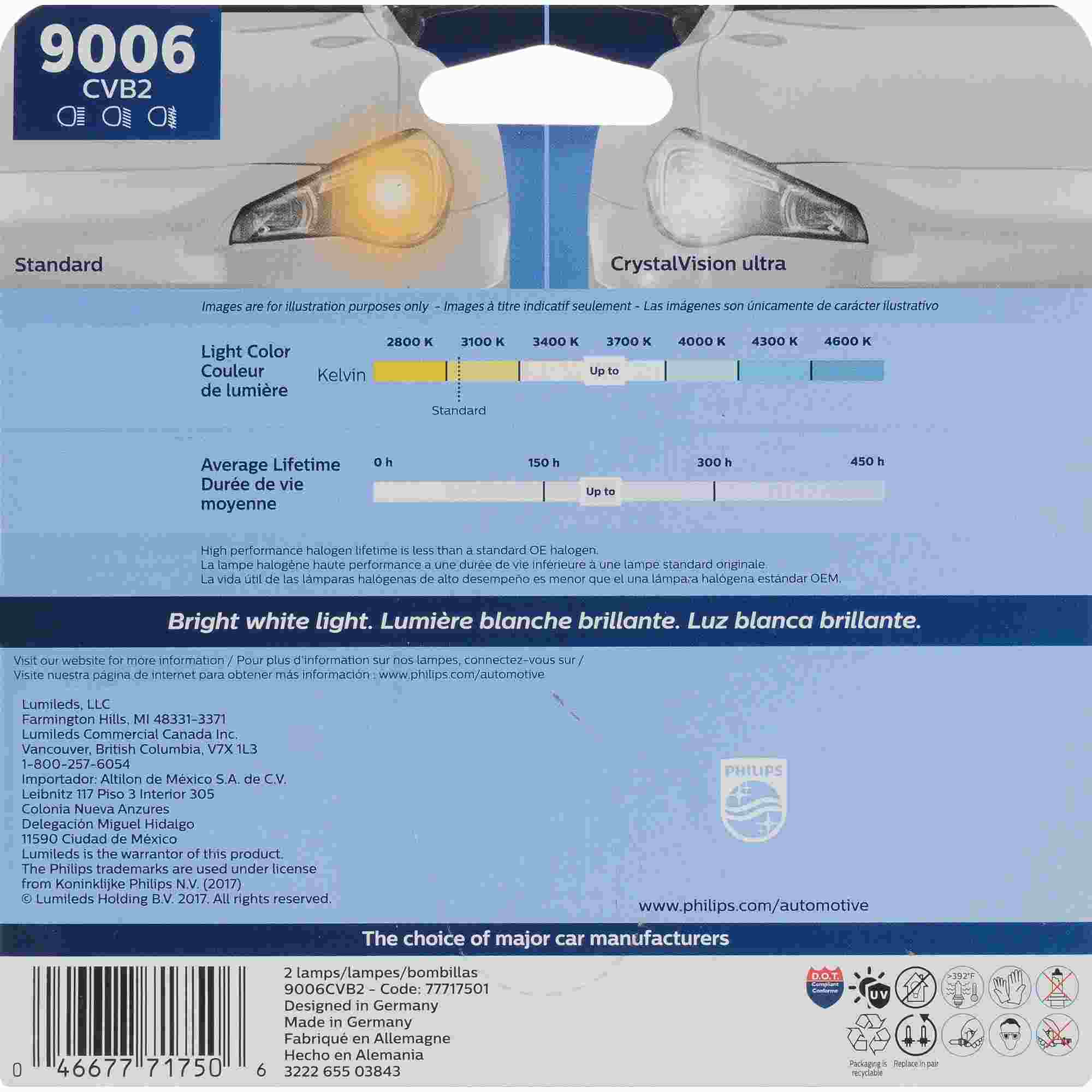 Philips Headlight Bulb 9006CVB2