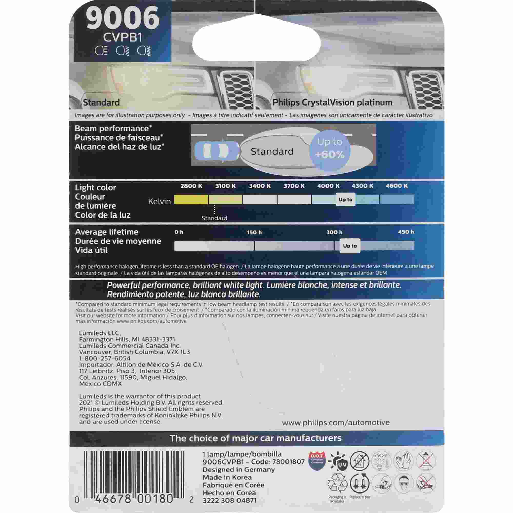 Philips Headlight Bulb 9006CVPB1