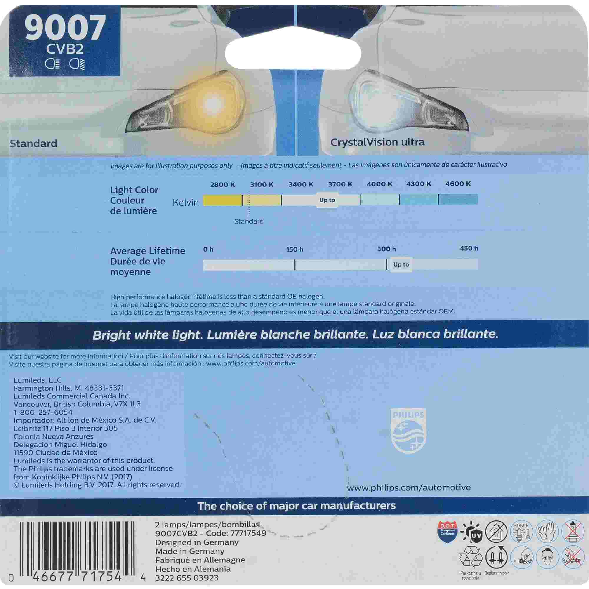 Philips Headlight Bulb 9007CVB2