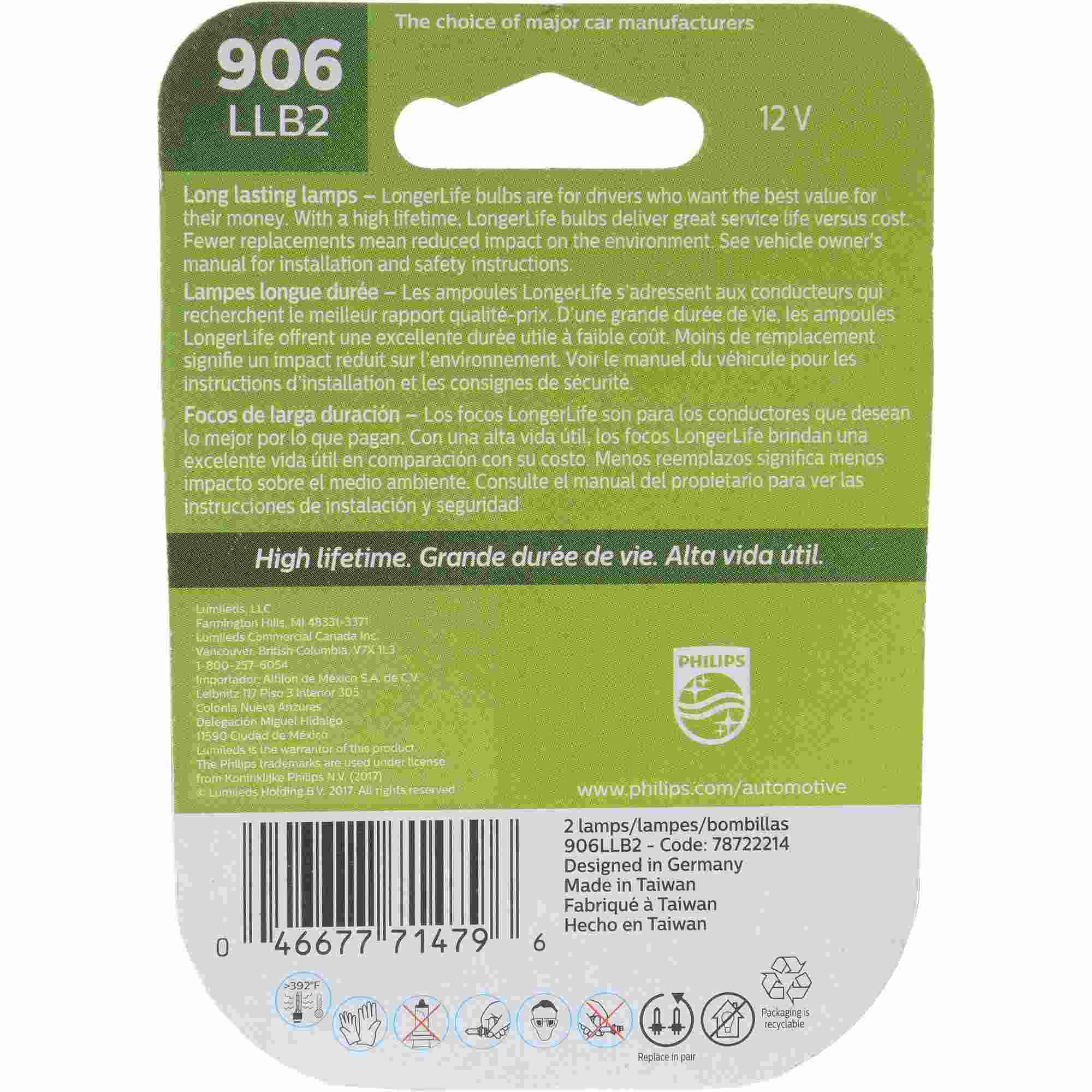 Philips Back Up Light Bulb 906LLB2