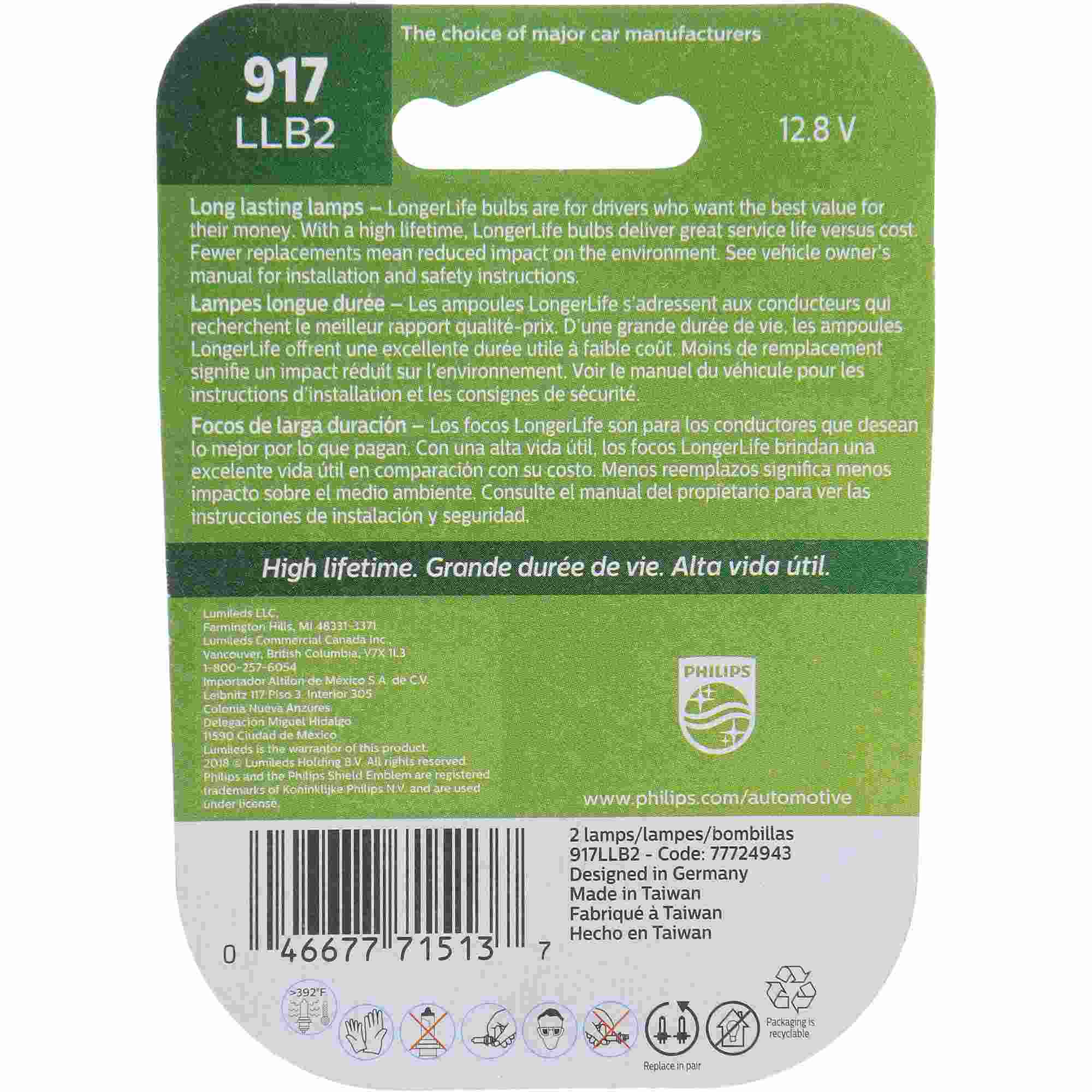 Philips Back Up Light Bulb 917LLB2