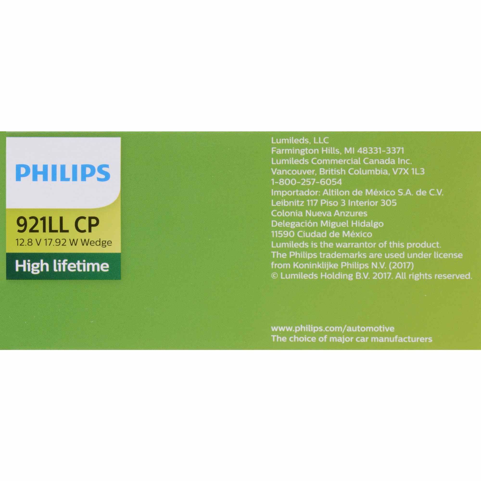 Philips Back Up Light Bulb 921LLCP