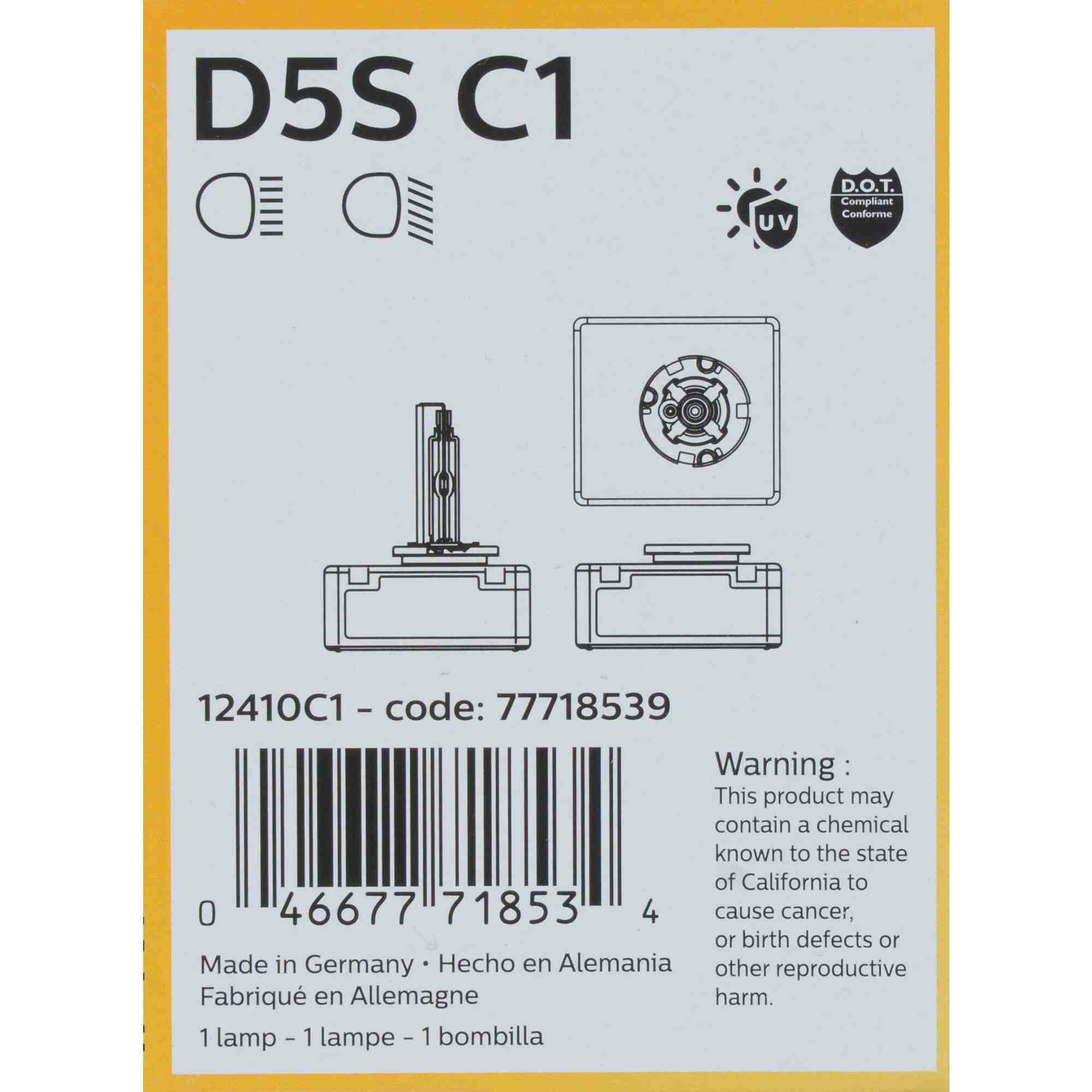 Philips Headlight Bulb D5SC1