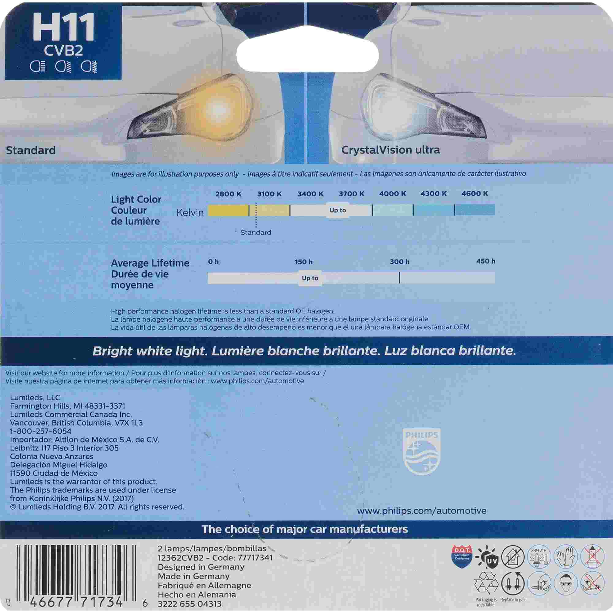 Philips Headlight Bulb H11CVB2