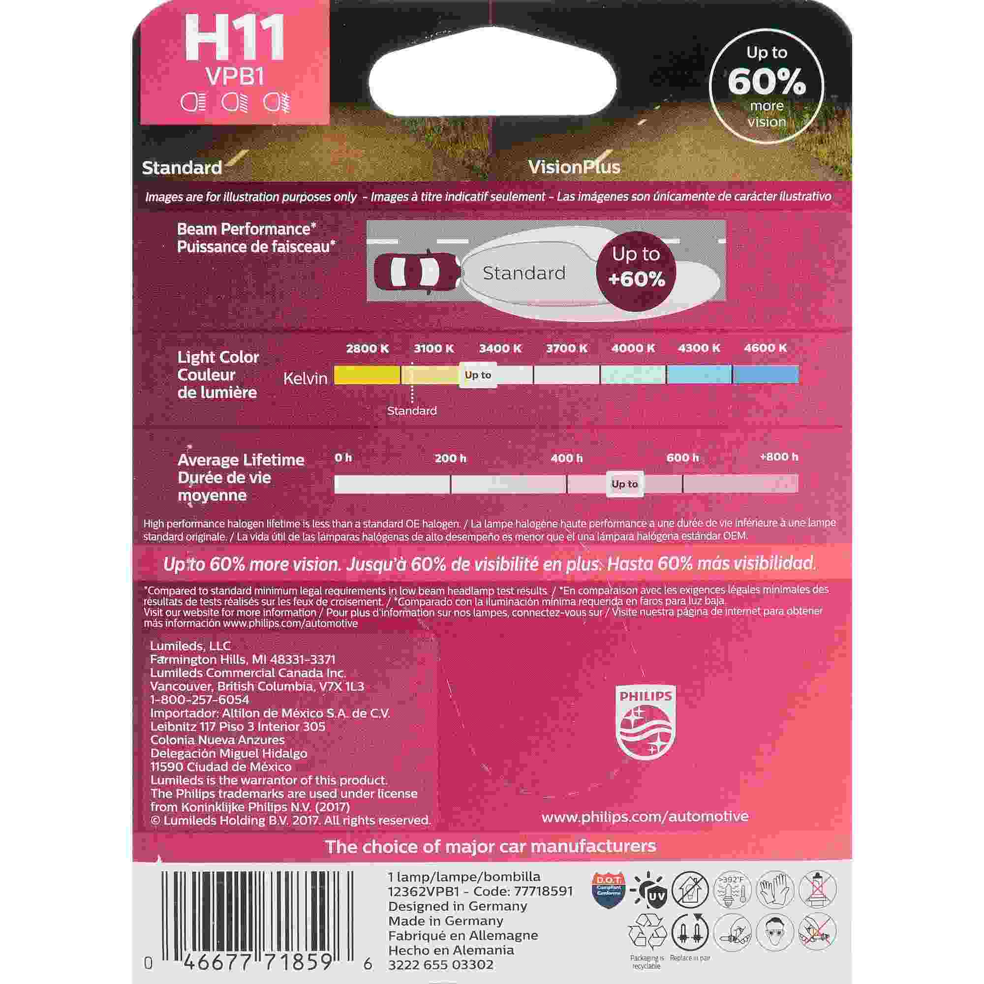 Philips Headlight Bulb H11VPB1