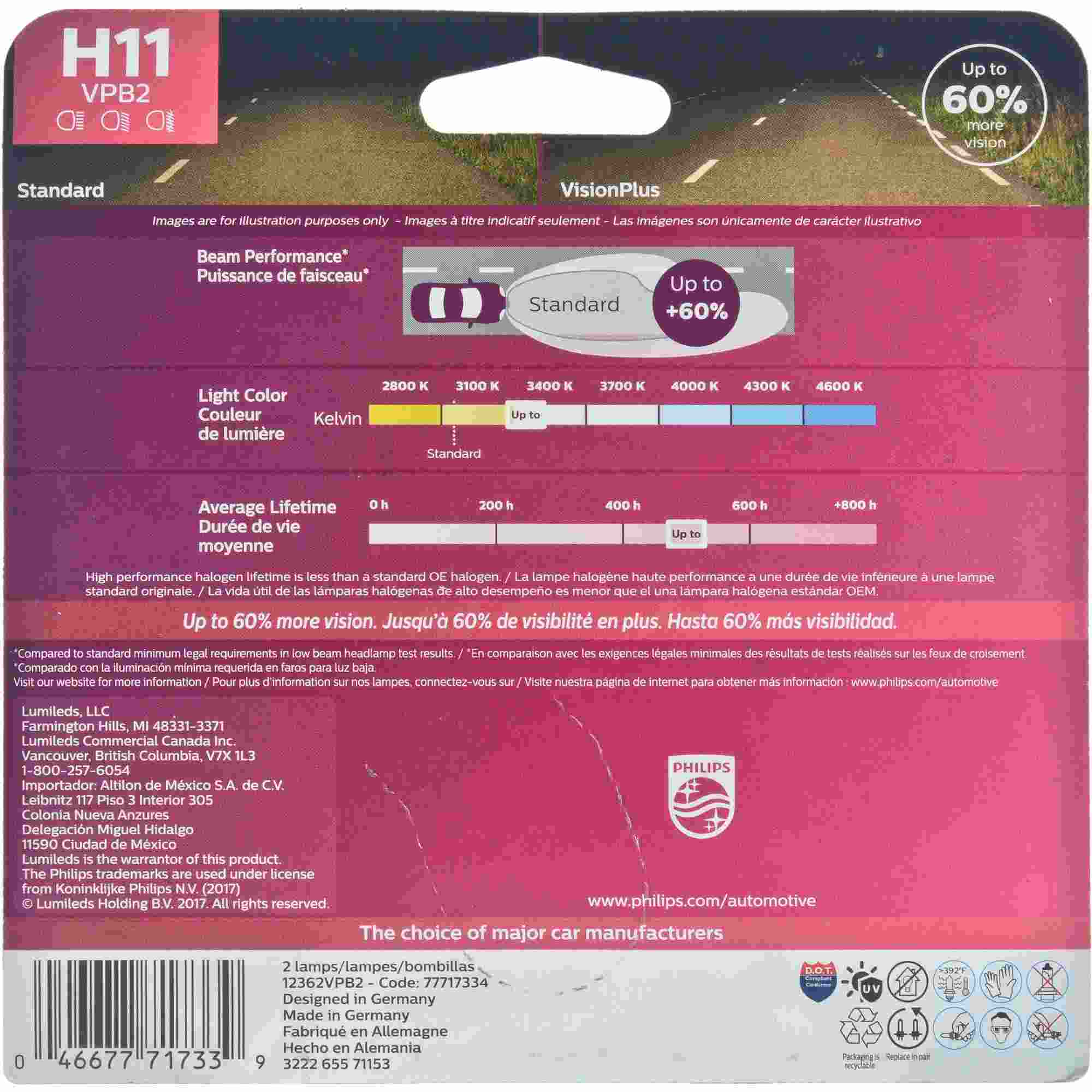 Philips Headlight Bulb H11VPB2